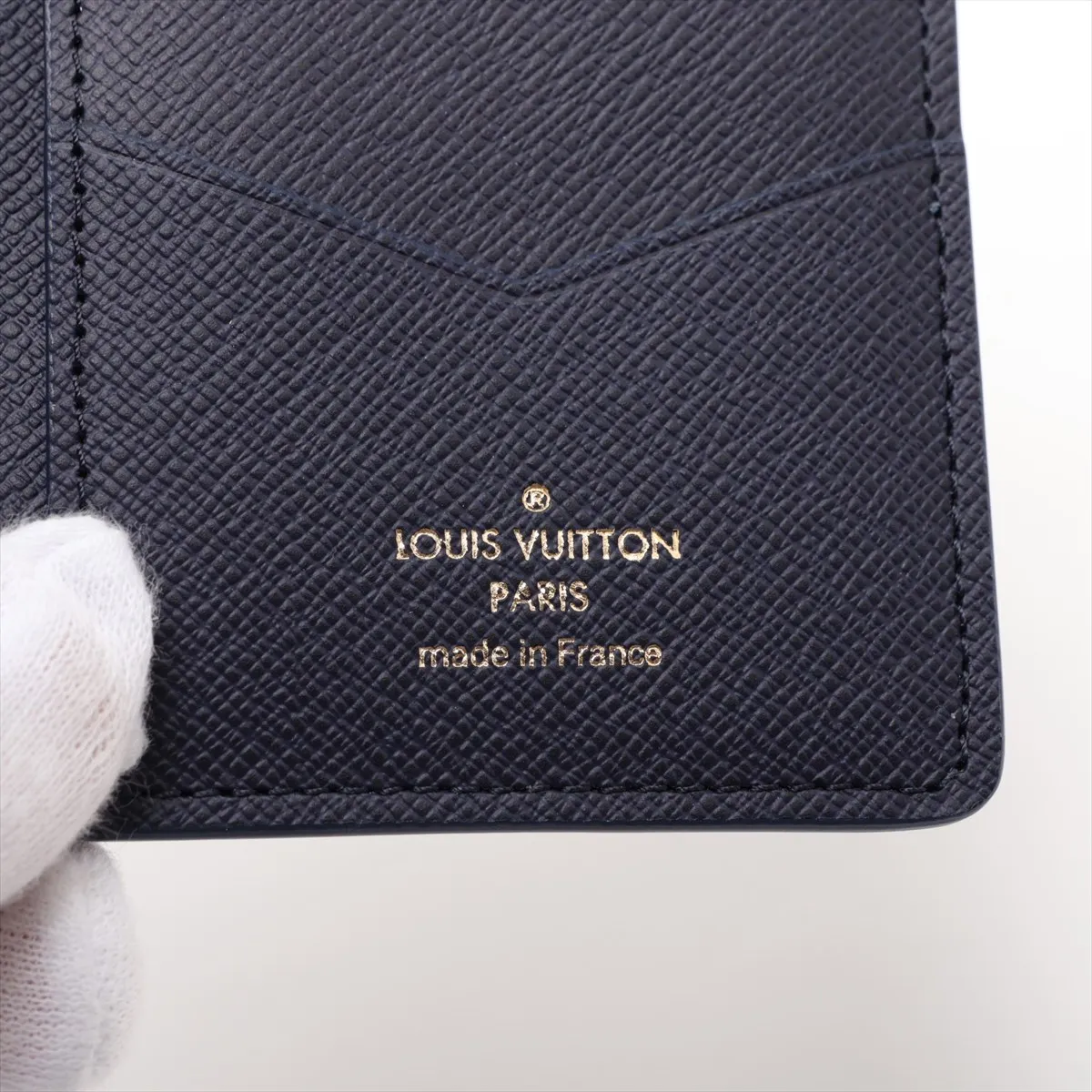 Monogram Bleach Organizer de Poche, Model No. 9, Navy, Card Case, M82828, RFID detected. — view 4
