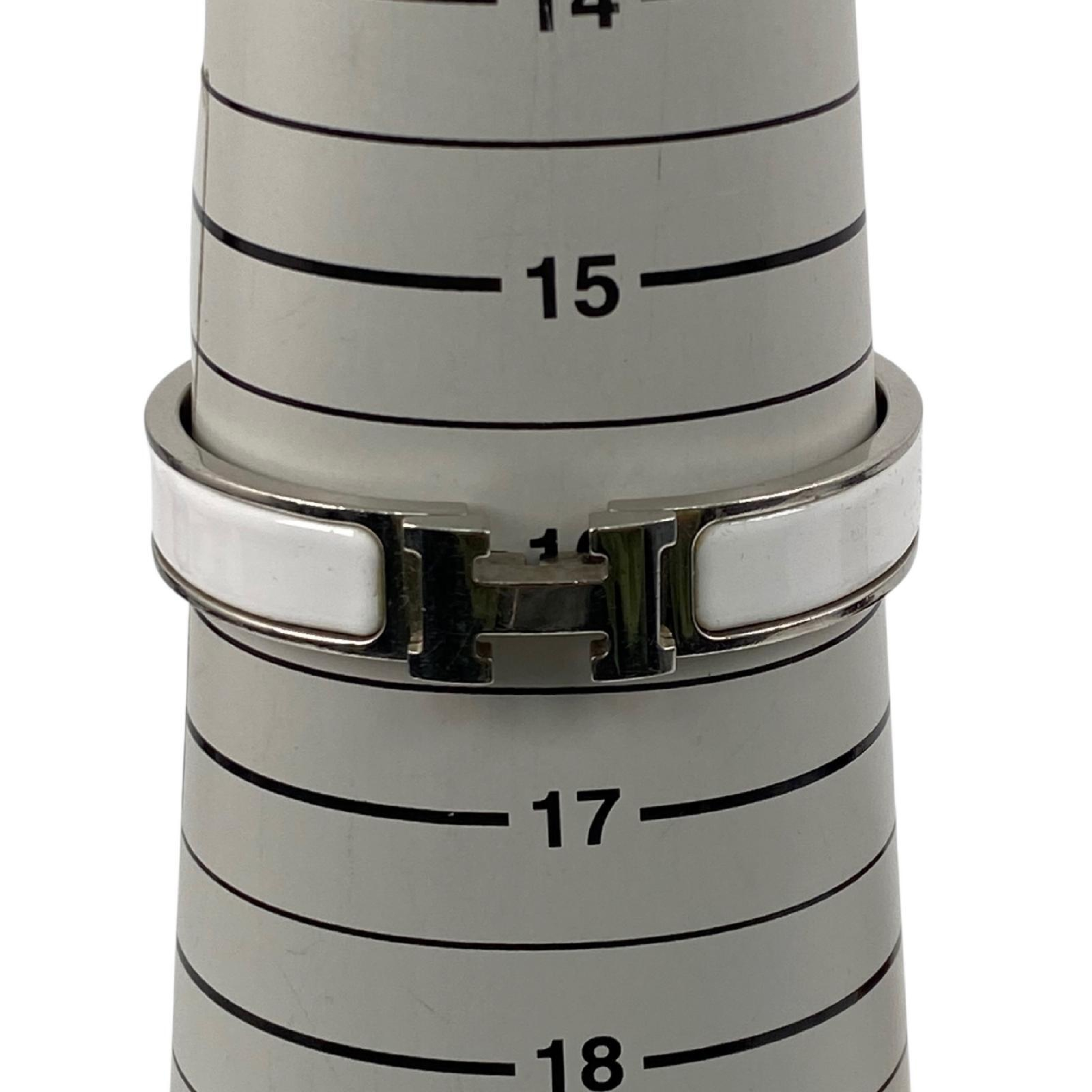 【*Shipped from: Hong Kong*】HERMES ( ) White Palladium Plated Metal Click H Bangle Bracelet — view 10