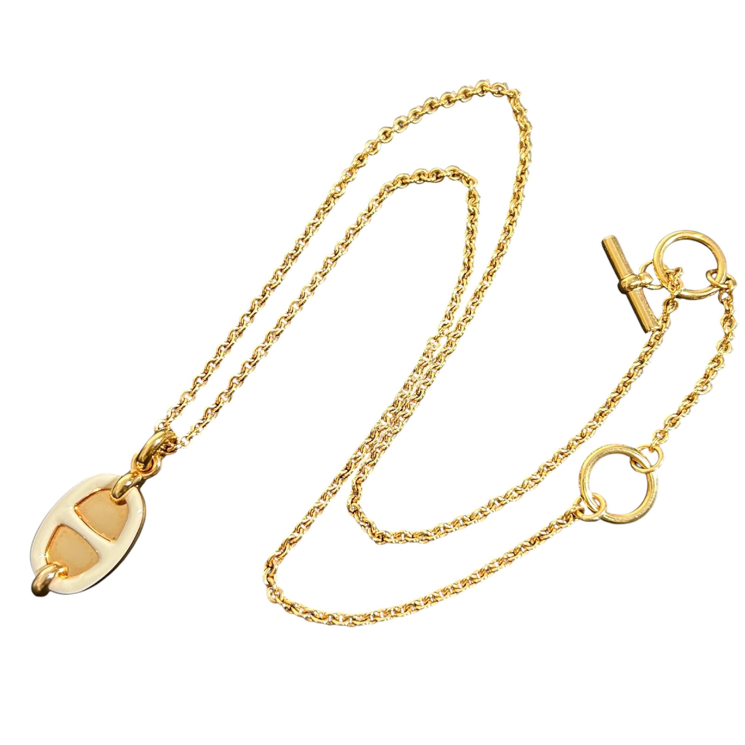 Mini Maillon Chaine d'Ancre Necklace GD 02 94 Total length 48cm Width 1.3cm Gold color Made in France Necklace — view 2