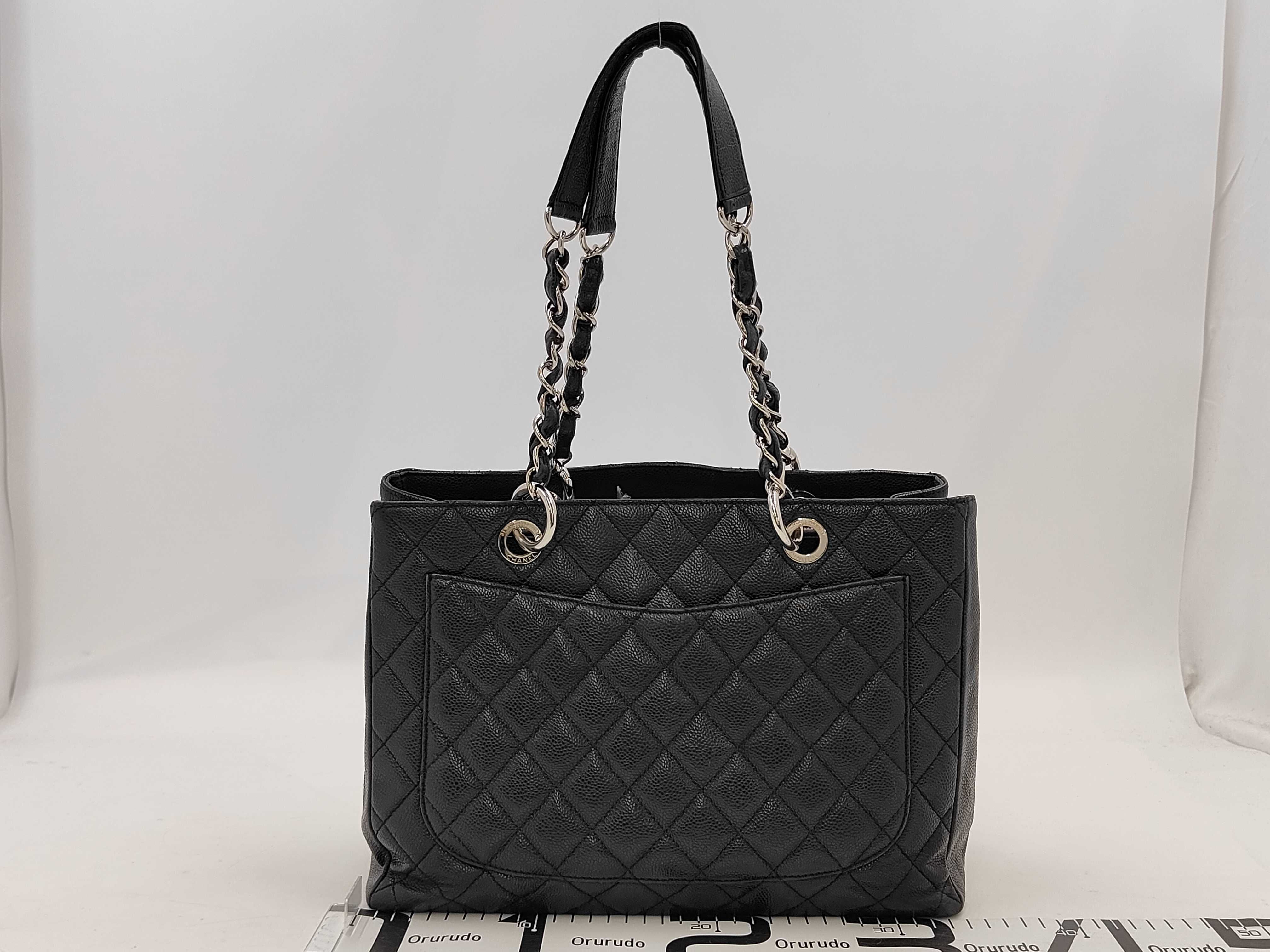 GST Tote Caviar Leather Black Tote Bag — view 2