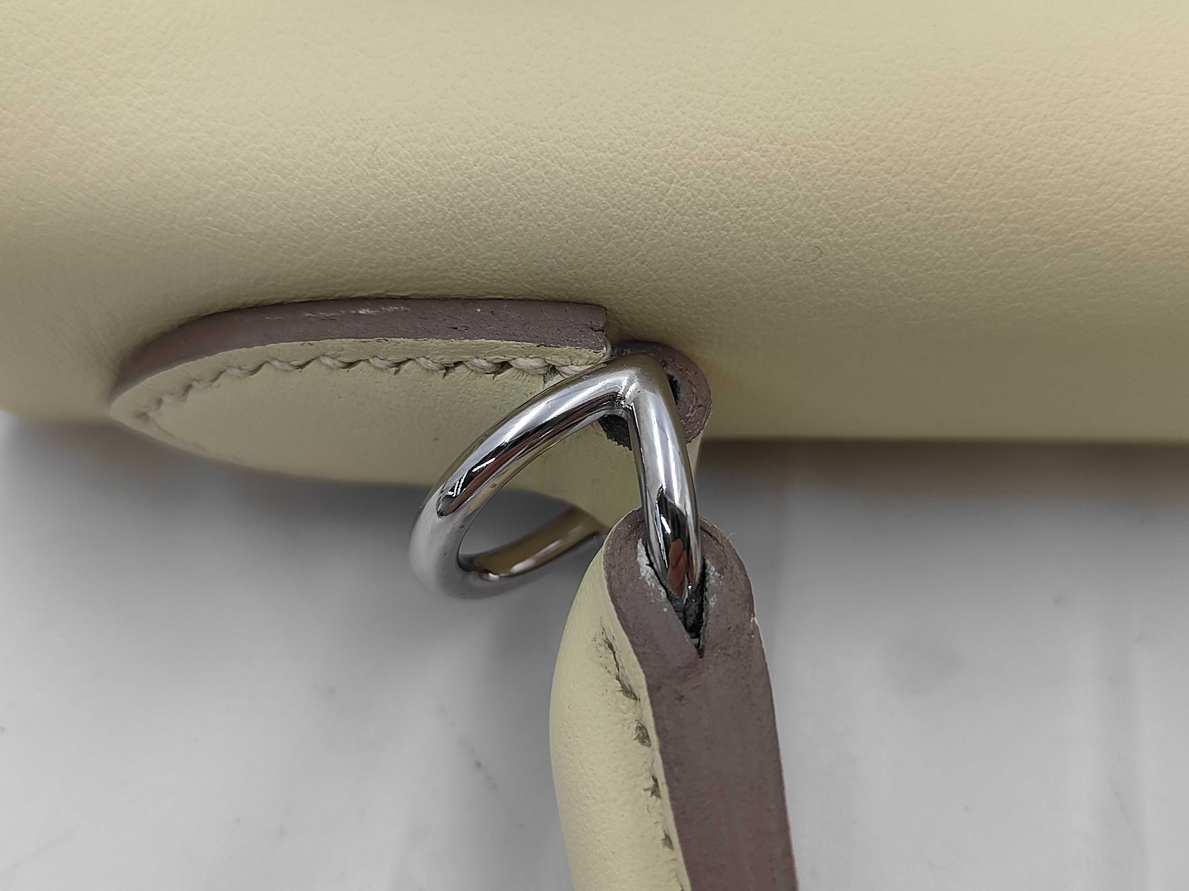 Kelly 25 Swift Leather Jaune Milton Silver Hardware W Stamp Handbag — view 5