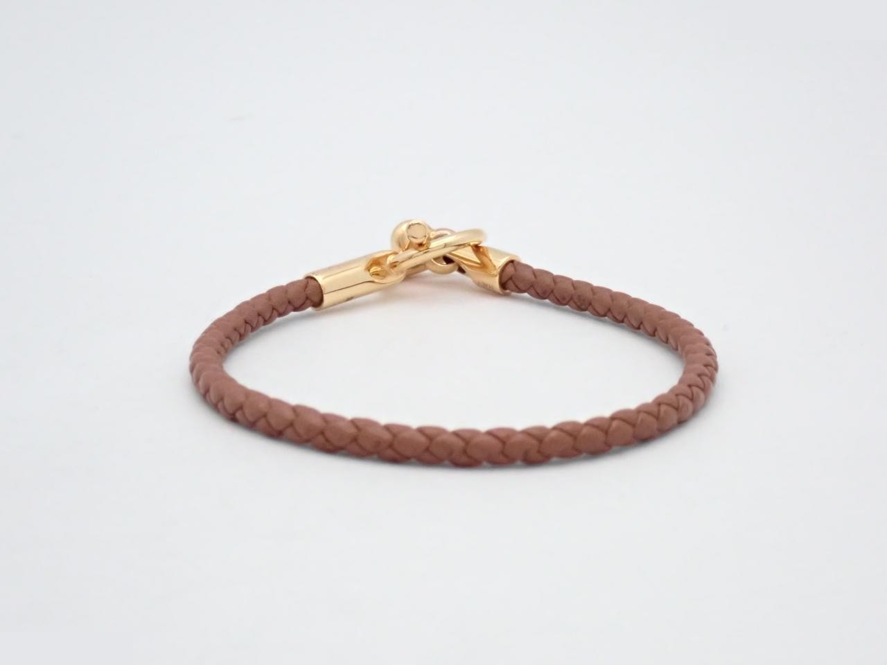 Glenan bracelet, brown with gold hardware, wrist circumference approximately 18cm. — view 2