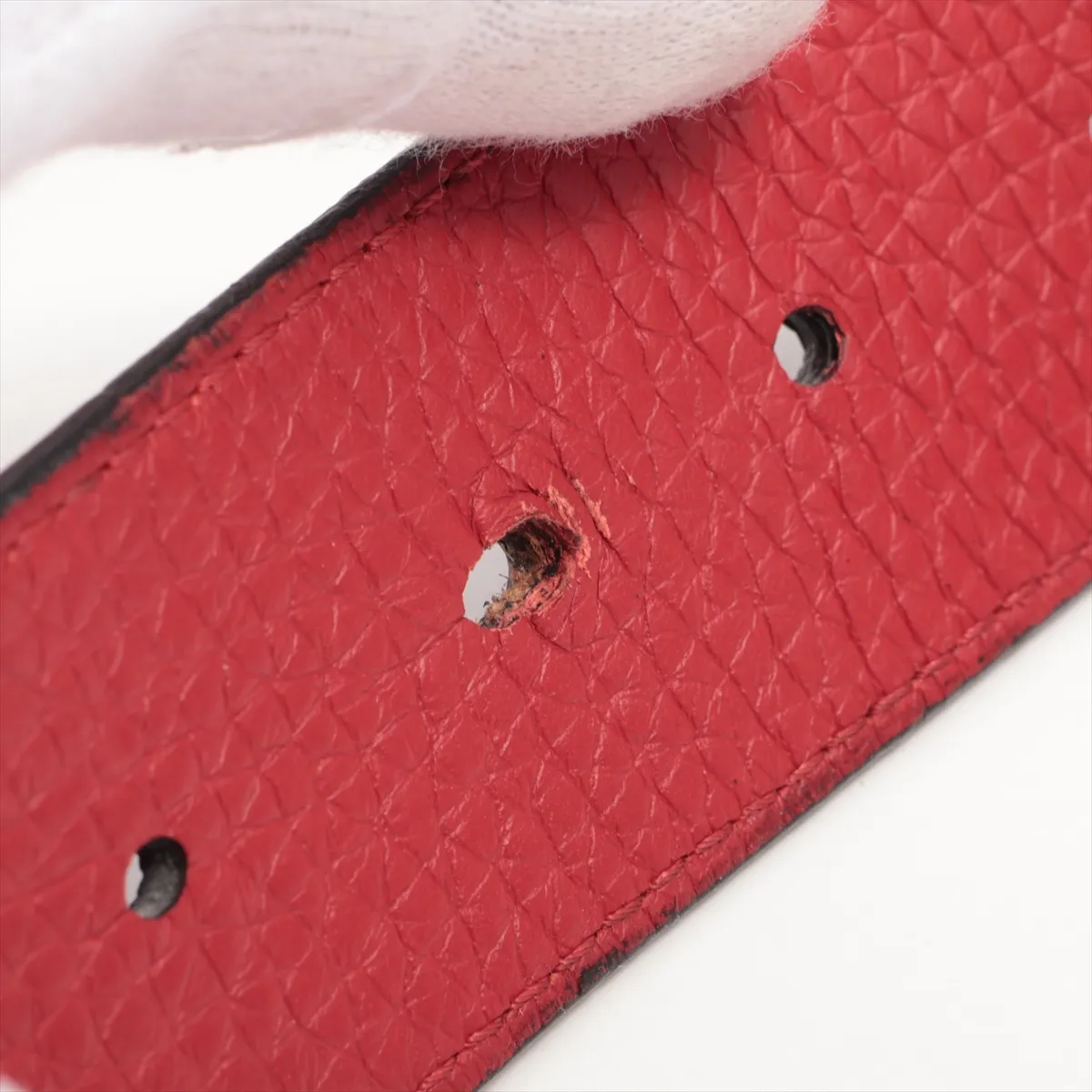 M0076 Suntulle LV Tilt Reverse JJ1188 Belt 90 Leather Black x Red — view 6