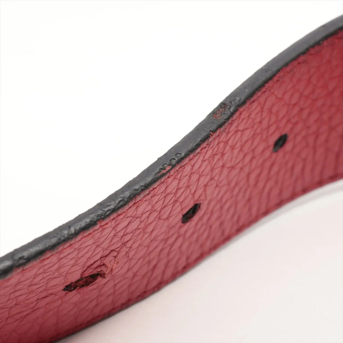 M0076 Suntulle LV Tilt Reverse JJ1188 Belt 90 Leather Black x Red — view 7