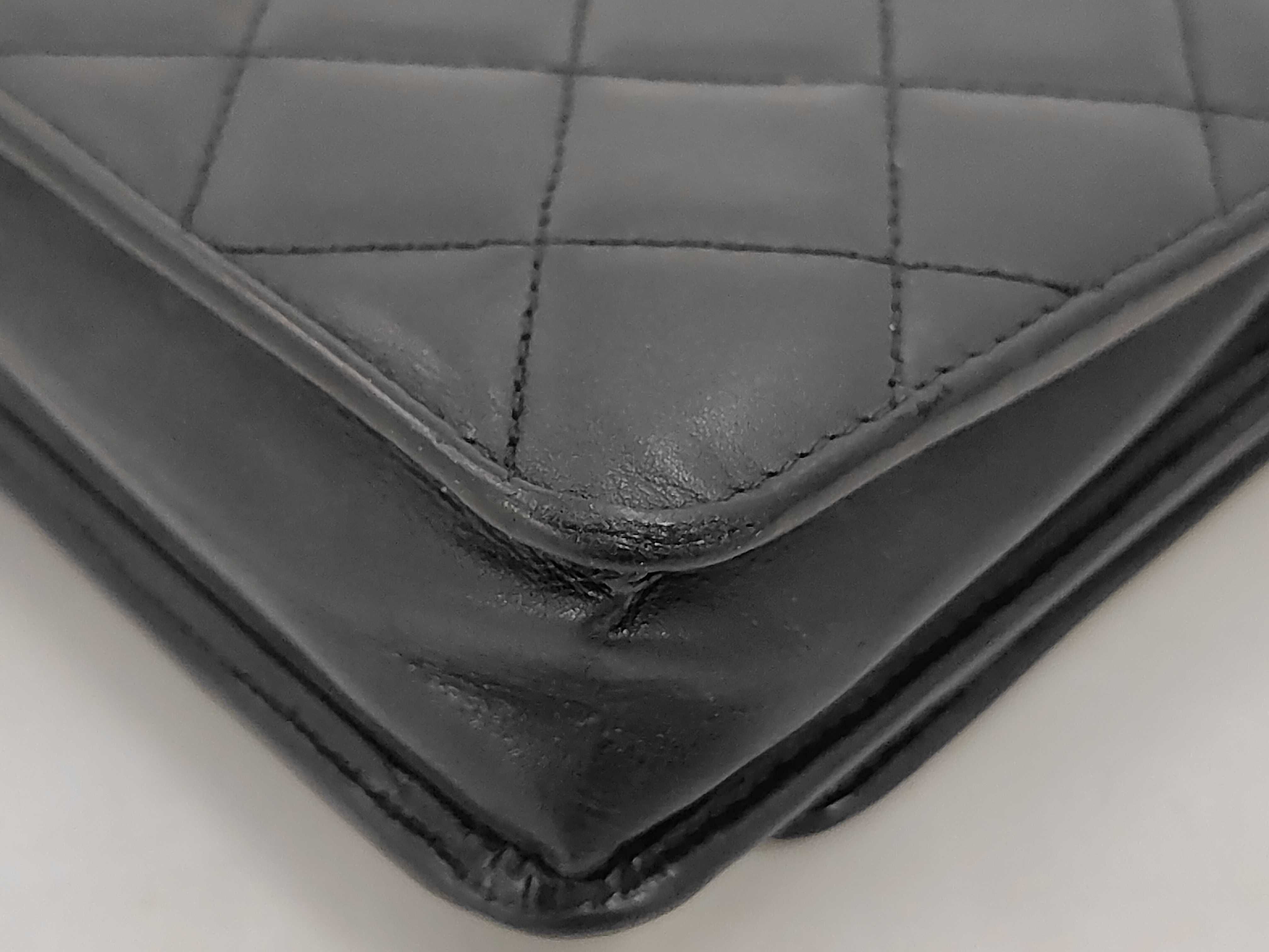 Cambon Matelassé Coco Mark Leather Chain Shoulder Wallet Bag — view 3