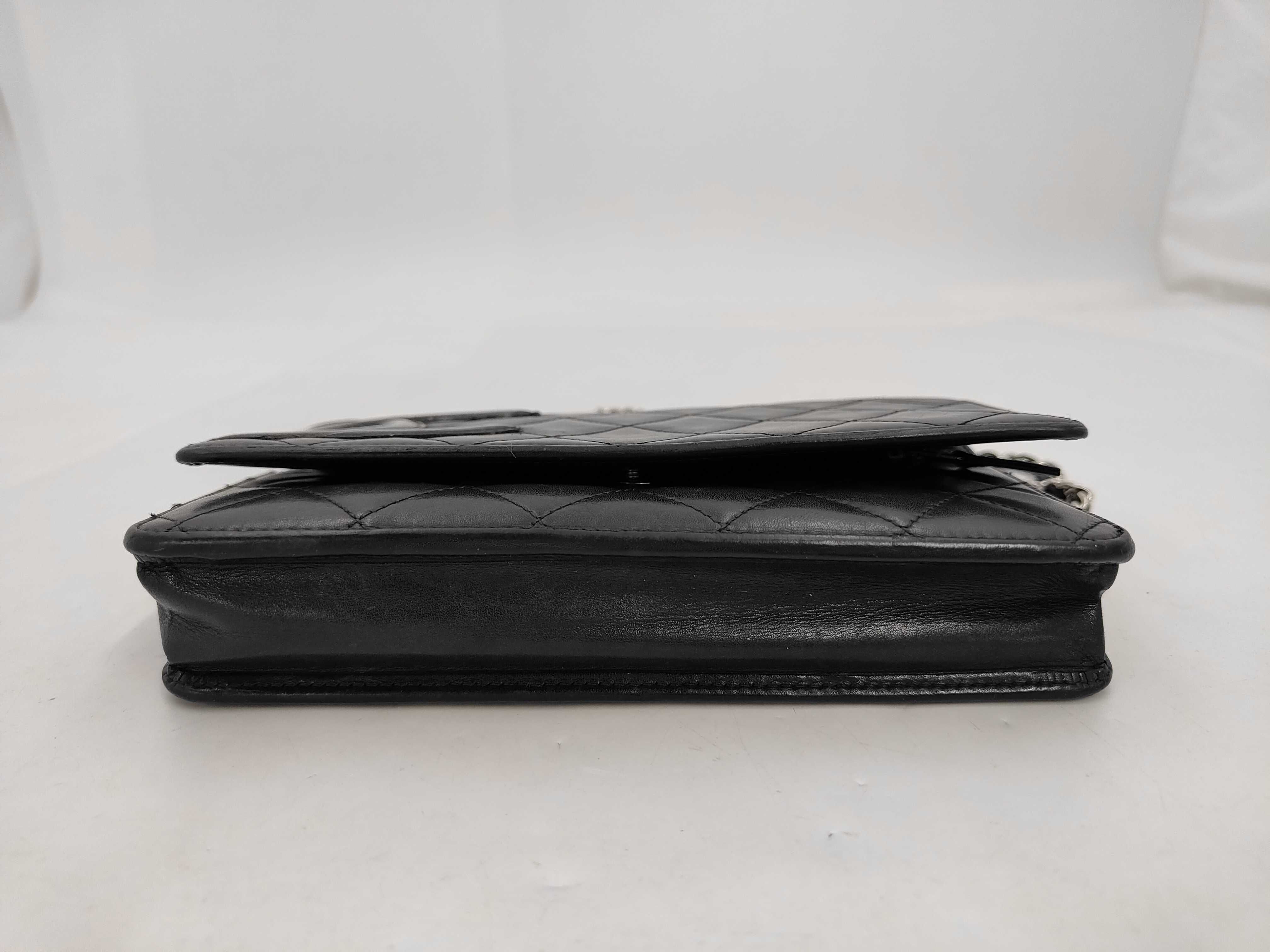 Cambon Matelassé Coco Mark Leather Chain Shoulder Wallet Bag — view 4