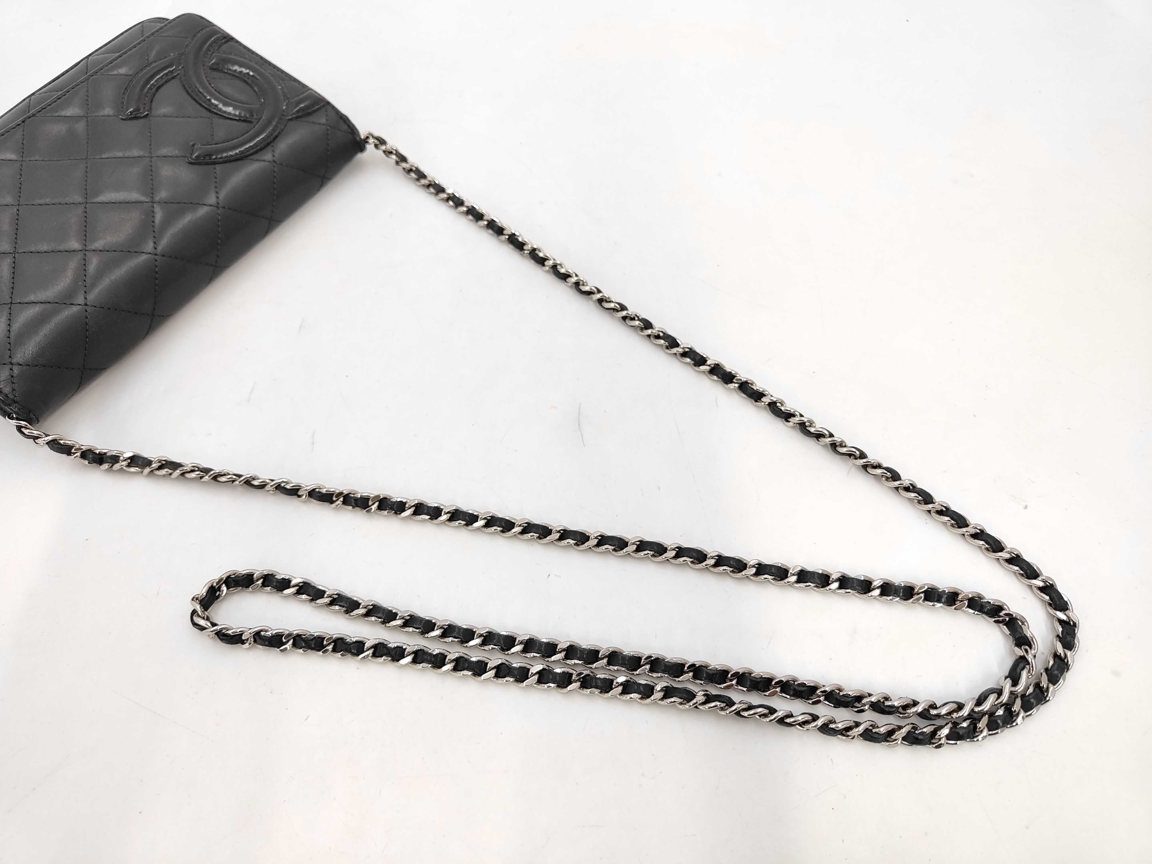 Cambon Matelassé Coco Mark Leather Chain Shoulder Wallet Bag — view 5