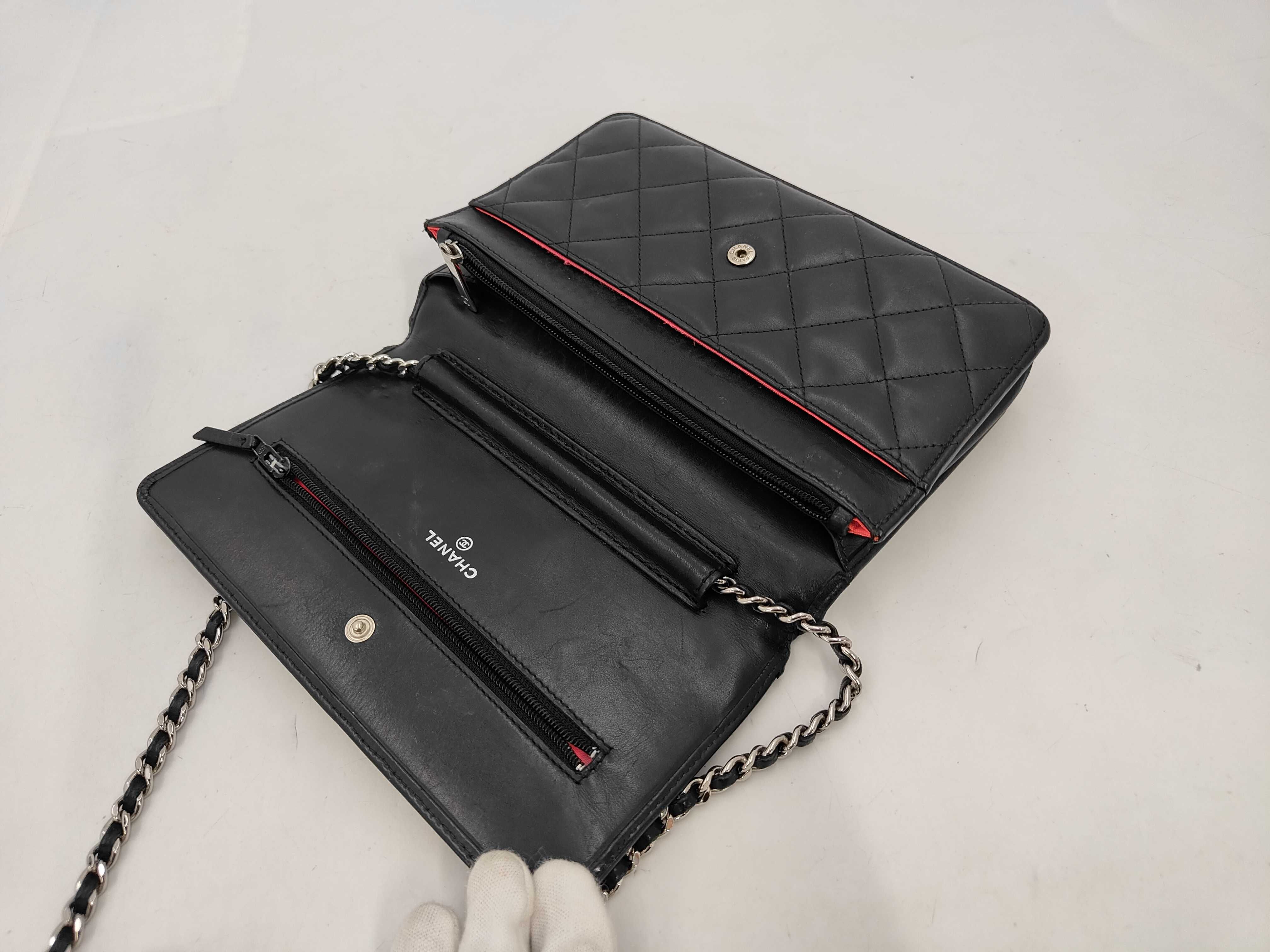 Cambon Matelassé Coco Mark Leather Chain Shoulder Wallet Bag — view 8