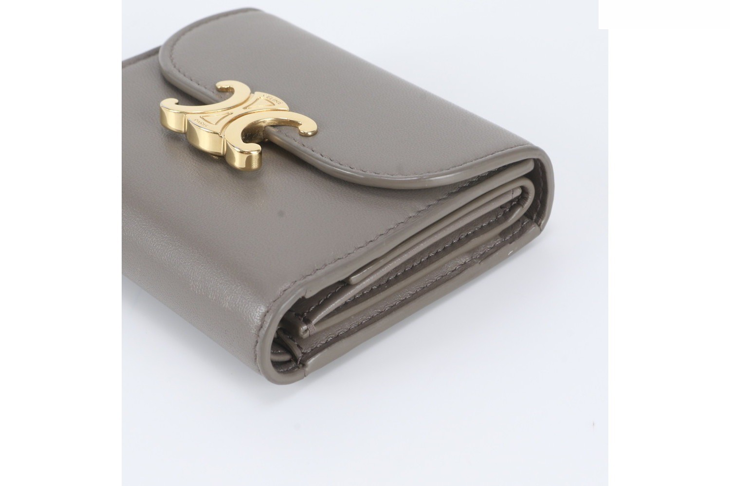 Small Flap Wallet, Triomphe Leather, Tri-fold Wallet — view 3
