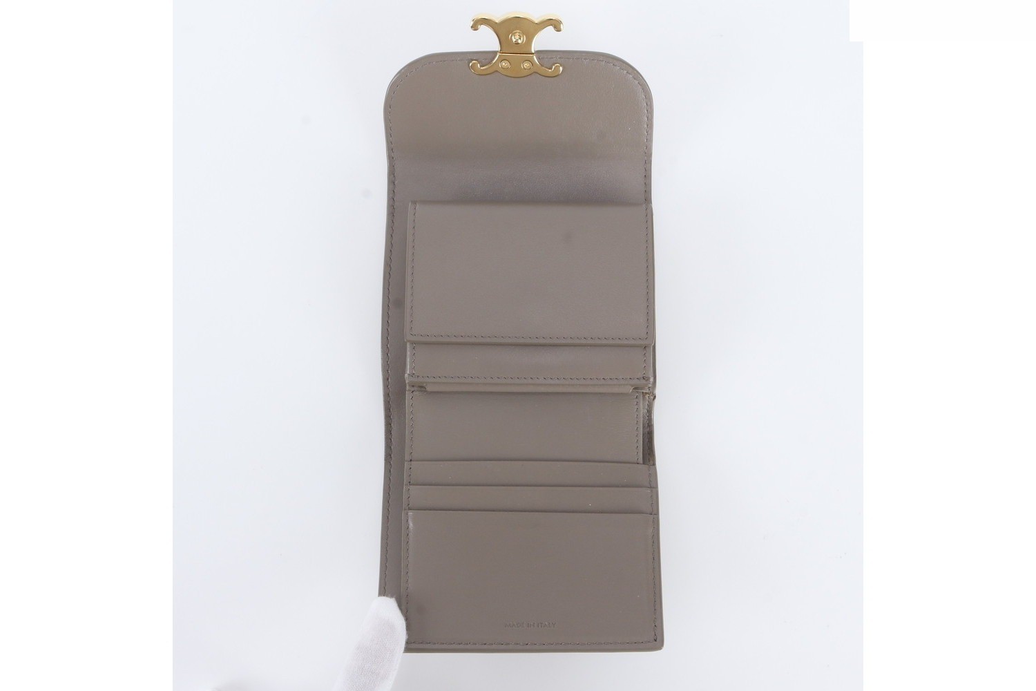 Small Flap Wallet, Triomphe Leather, Tri-fold Wallet — view 6