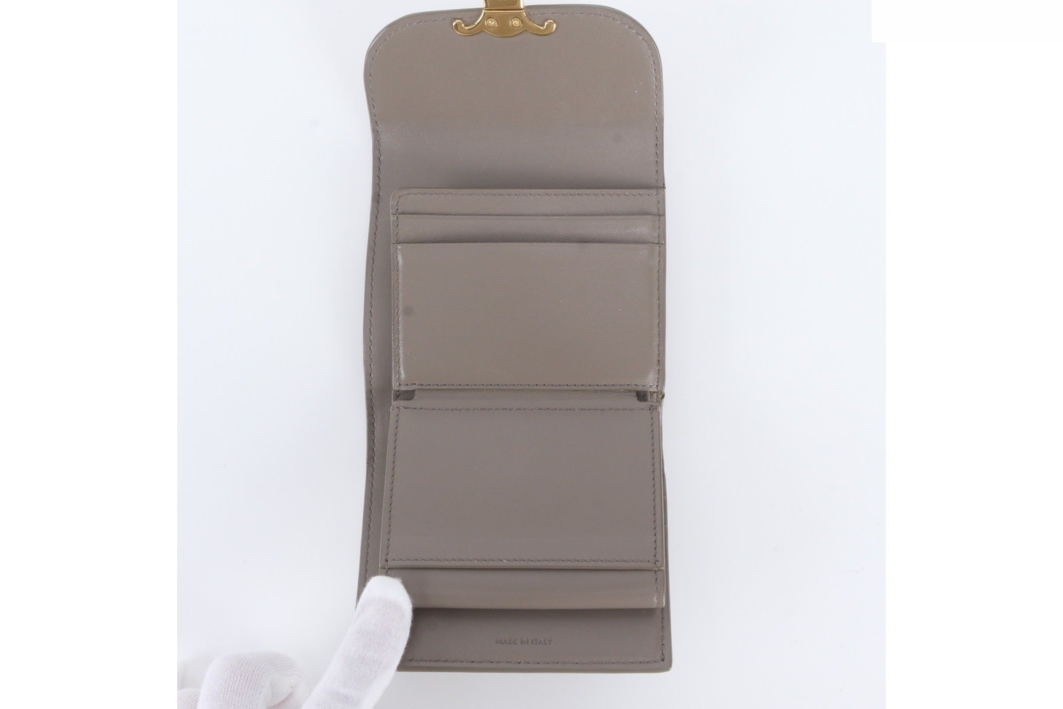 Small Flap Wallet, Triomphe Leather, Tri-fold Wallet — view 7