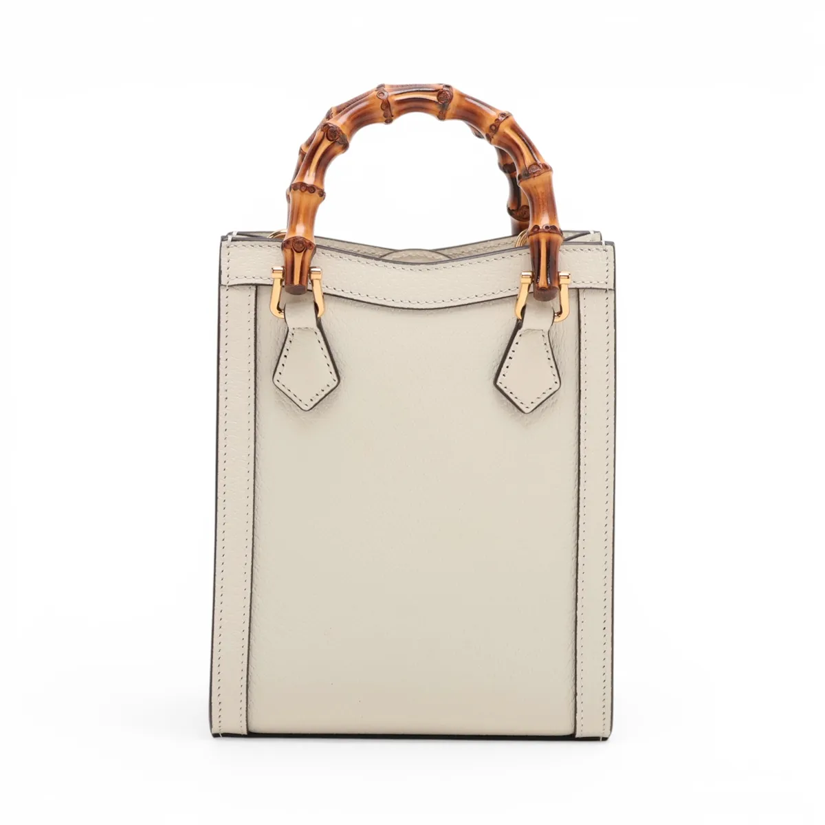 Bamboo Diana Leather 2-Way Handbag, White, 739079 — view 2