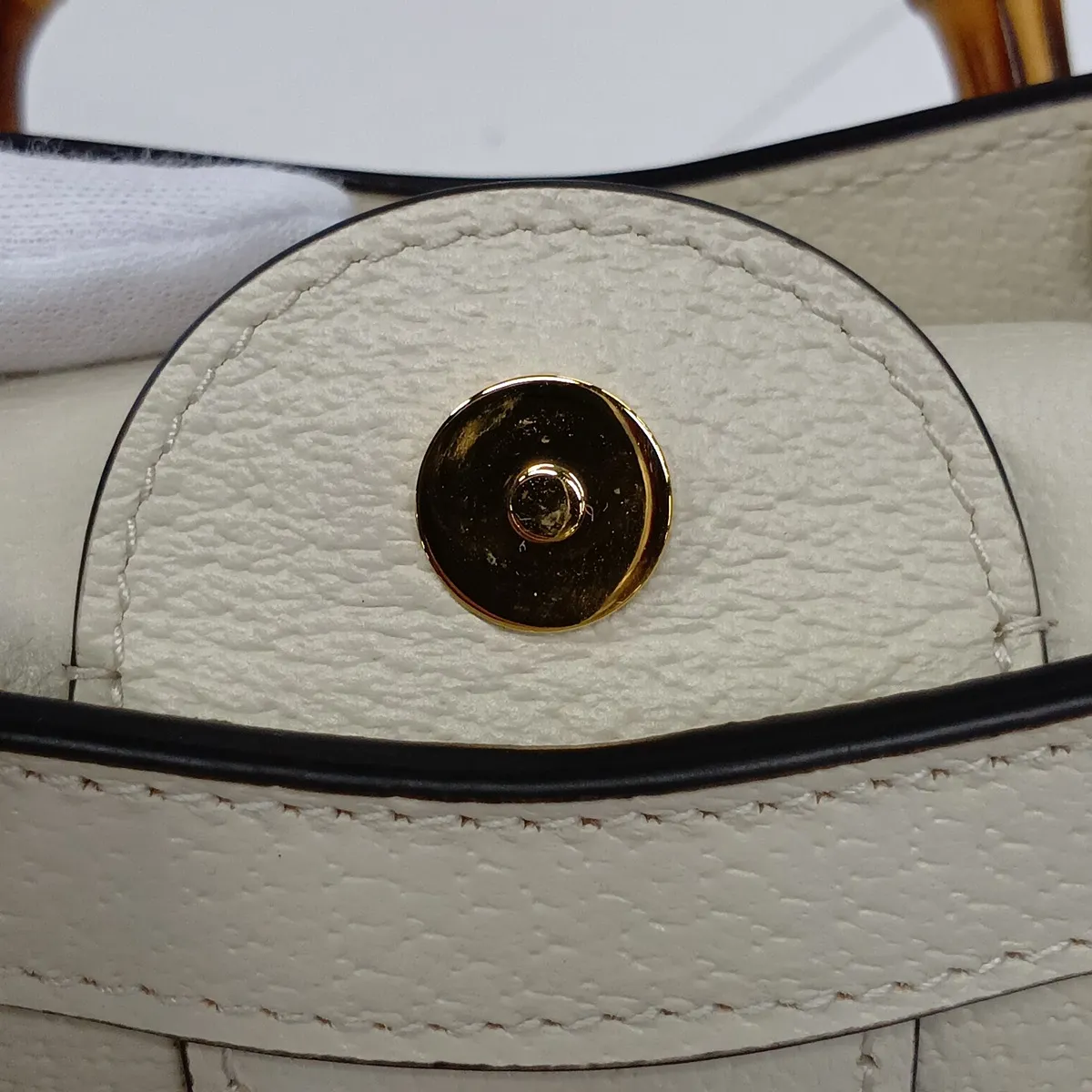Bamboo Diana Leather 2-Way Handbag, White, 739079 — view 12