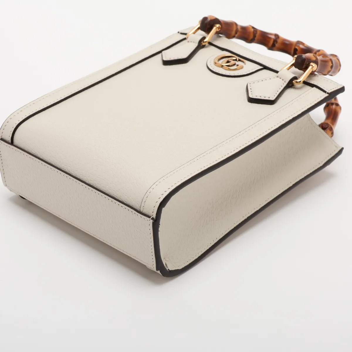 Bamboo Diana Leather 2-Way Handbag, White, 739079 — view 3