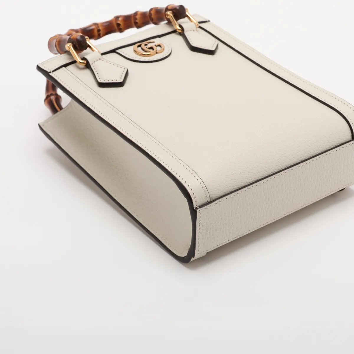 Bamboo Diana Leather 2-Way Handbag, White, 739079 — view 4