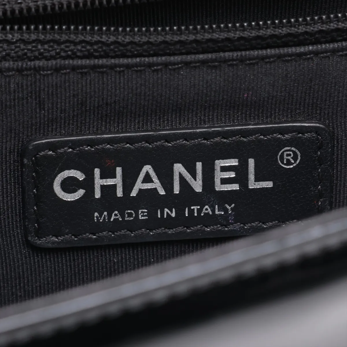 Boy Chanel 28 Large Patent Leather Chain Shoulder Bag, Black with Silver Hardware, 19669943, Serial Number 19-series, A92193 — view 10