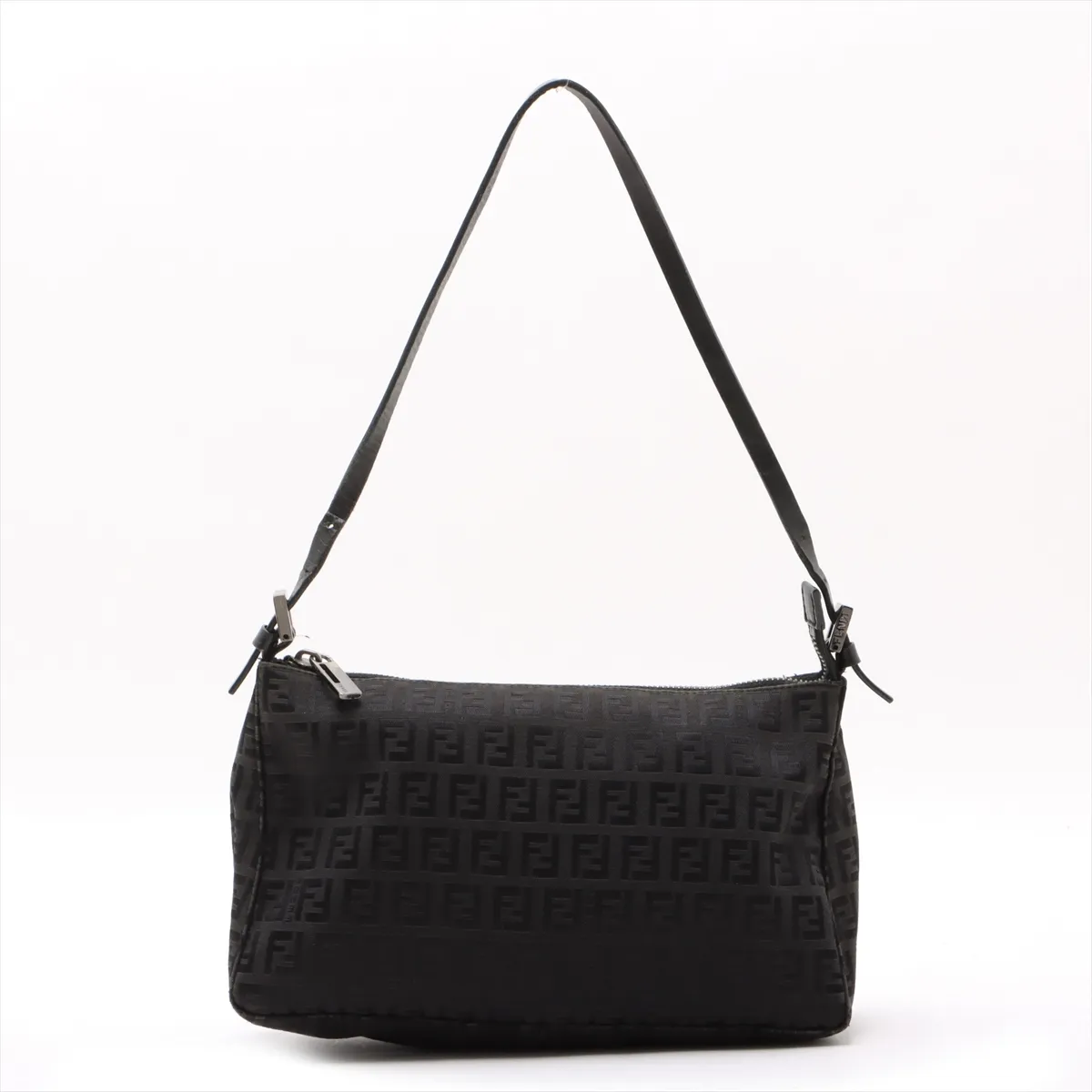Zucchino Canvas x Leather Handbag, Gray x Black
