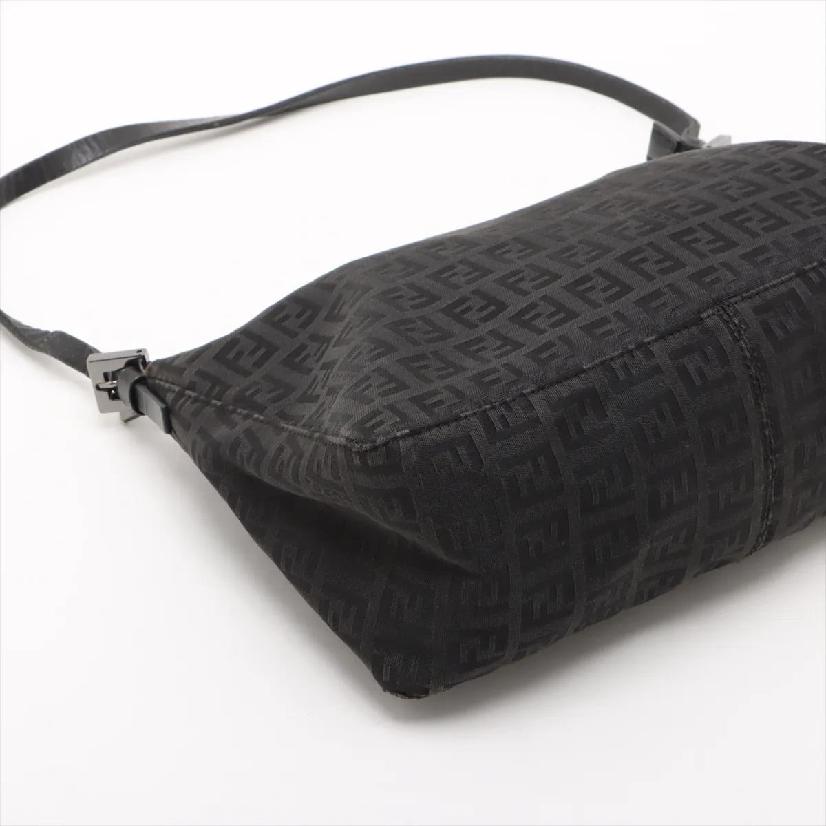 Zucchino Canvas x Leather Handbag, Gray x Black — view 4