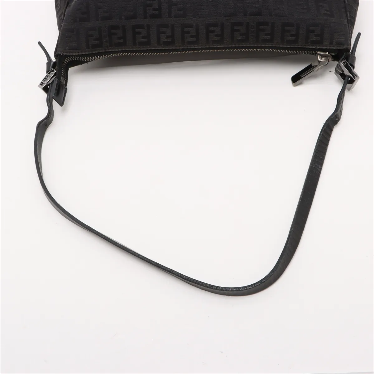 Zucchino Canvas x Leather Handbag, Gray x Black — view 5