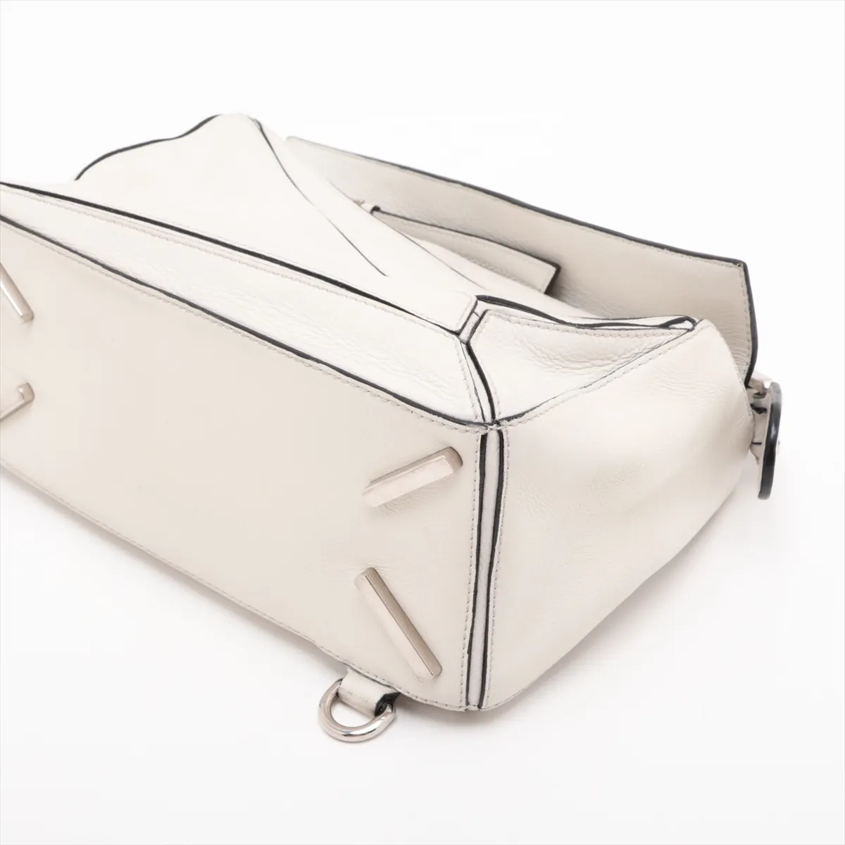 Puzzle Bag Small Leather 2-Way Handbag White (with aftermarket parts) — view 3