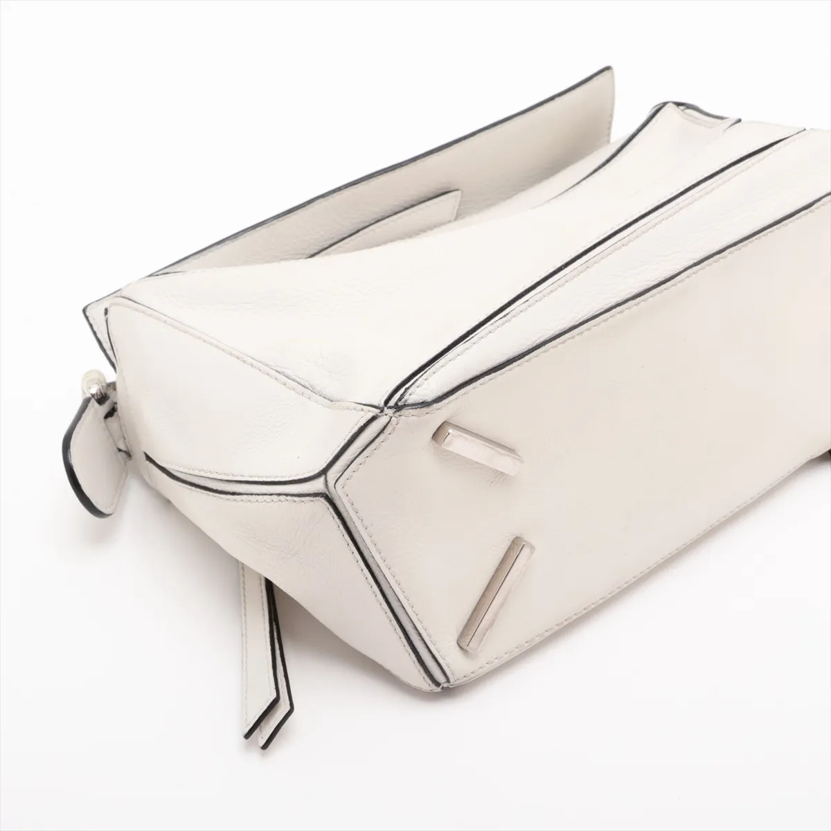 Puzzle Bag Small Leather 2-Way Handbag White (with aftermarket parts) — view 4