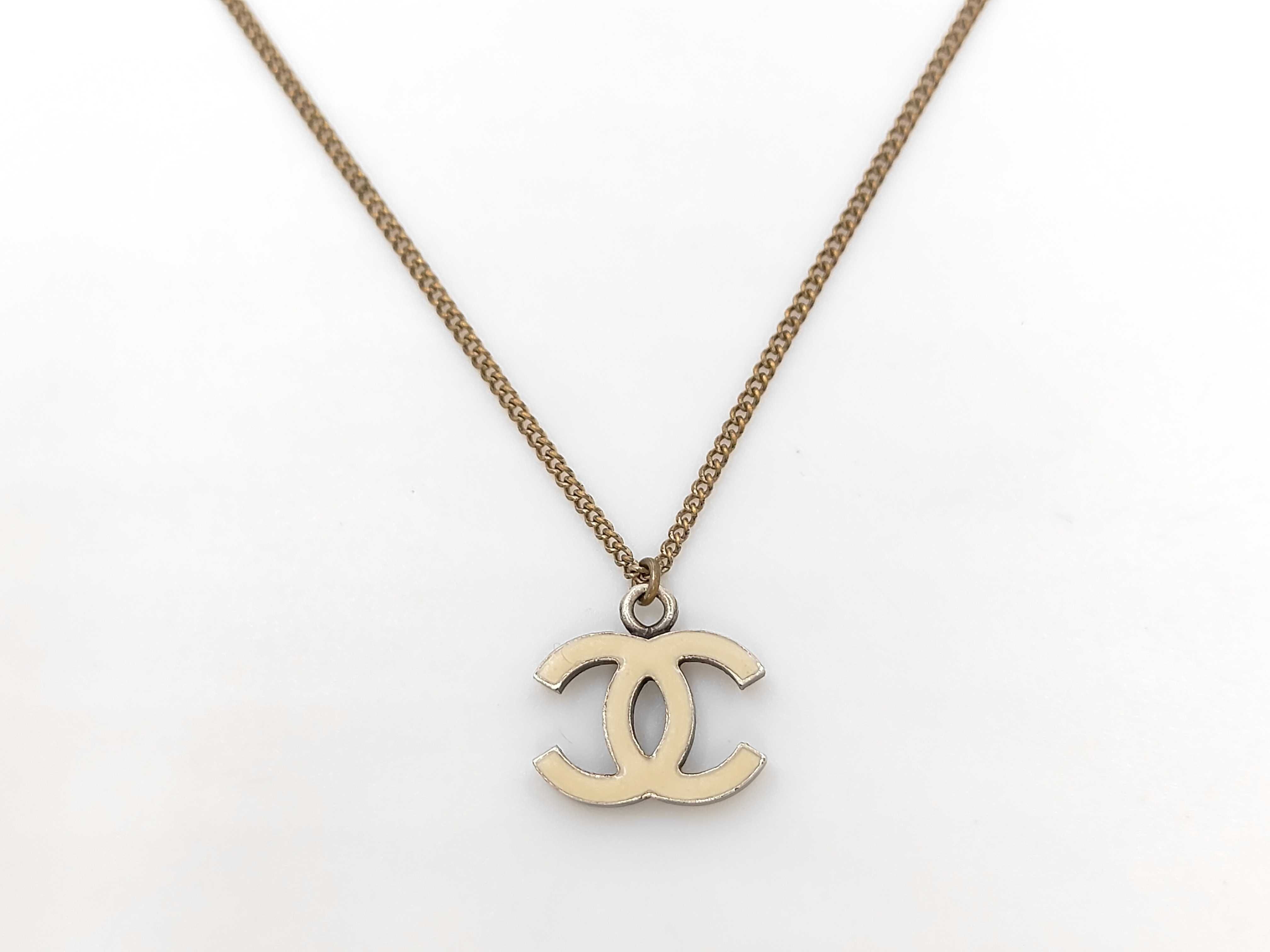 Coco Mark Rhinestone Gold Necklace — view 2