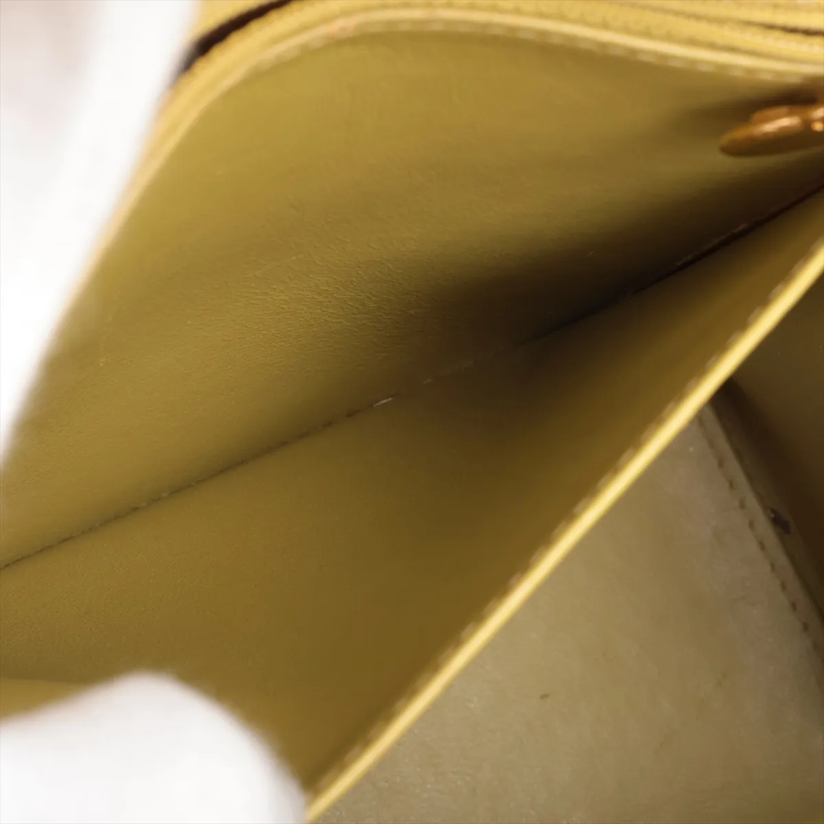 Matelassé Caviar Skin Shoulder Bag, Yellow, Gold Hardware, 5257660 (Serial Number 5) — view 8