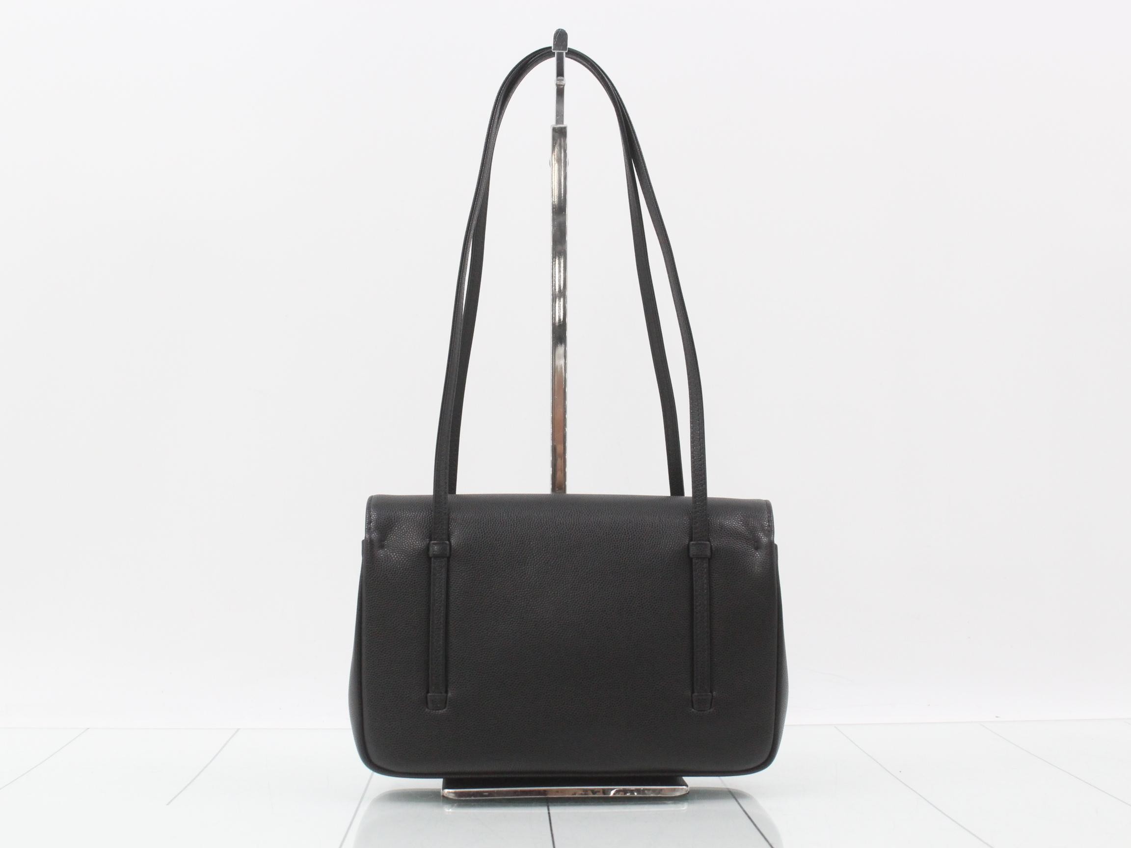 Preppy Coco Small Flap Caviar Black Gold Hardware Dust Bag — view 2
