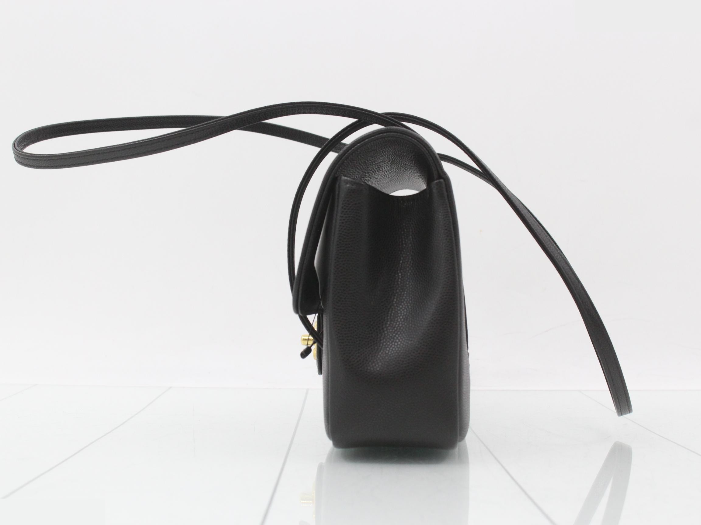 Preppy Coco Small Flap Caviar Black Gold Hardware Dust Bag — view 3