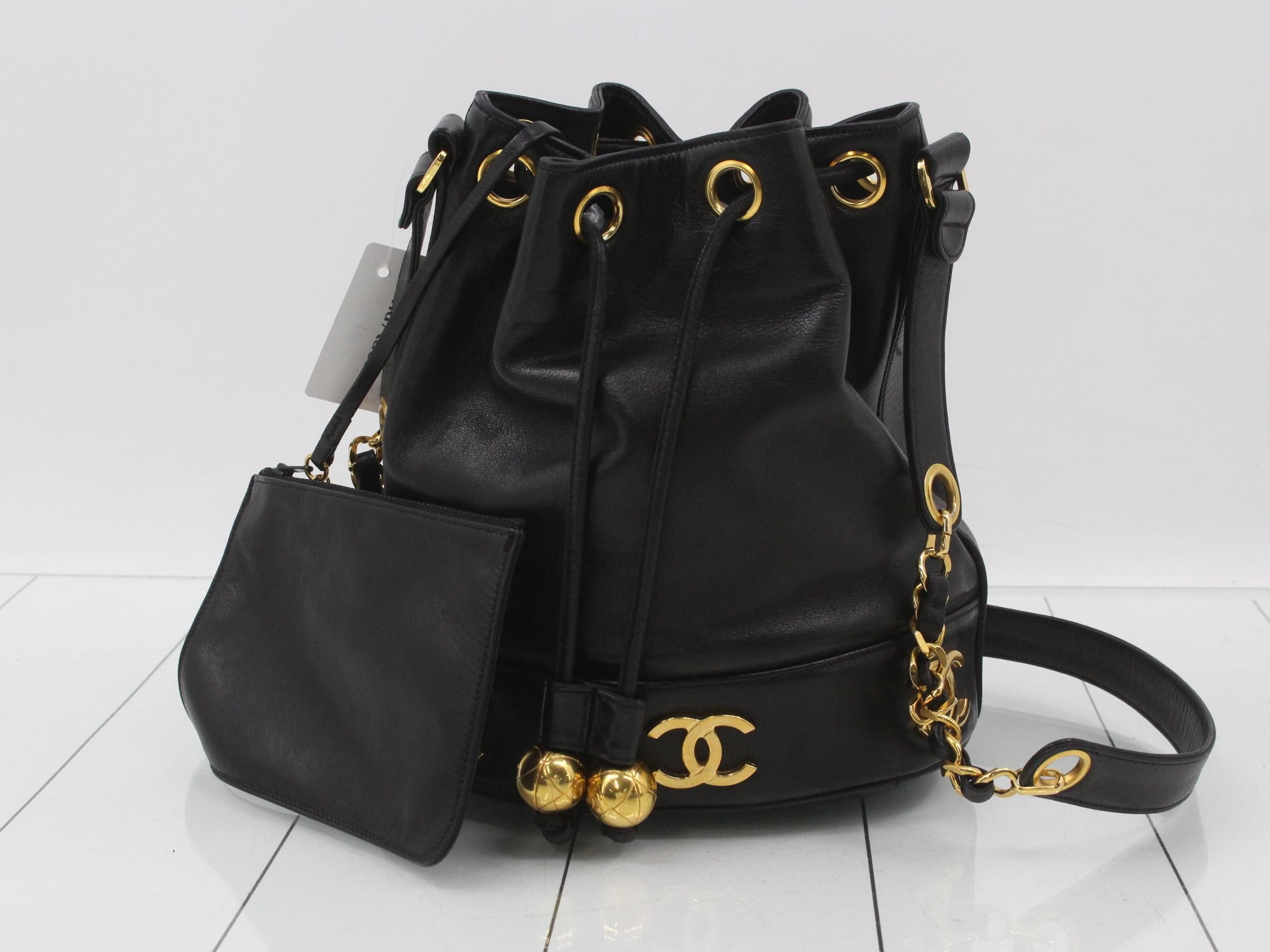 Lambskin Triple Coco Drawstring Bag