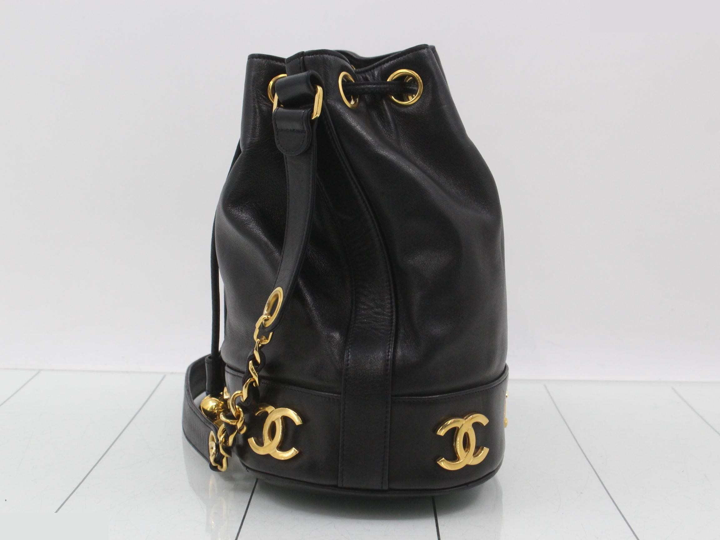 Lambskin Triple Coco Drawstring Bag — view 3