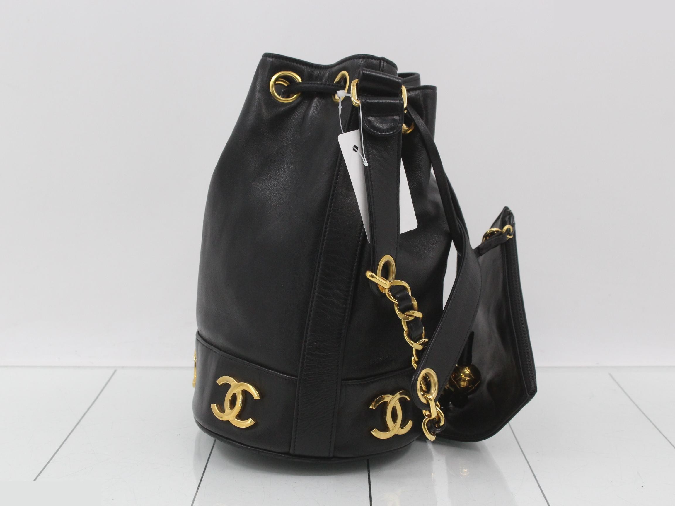 Lambskin Triple Coco Drawstring Bag — view 4