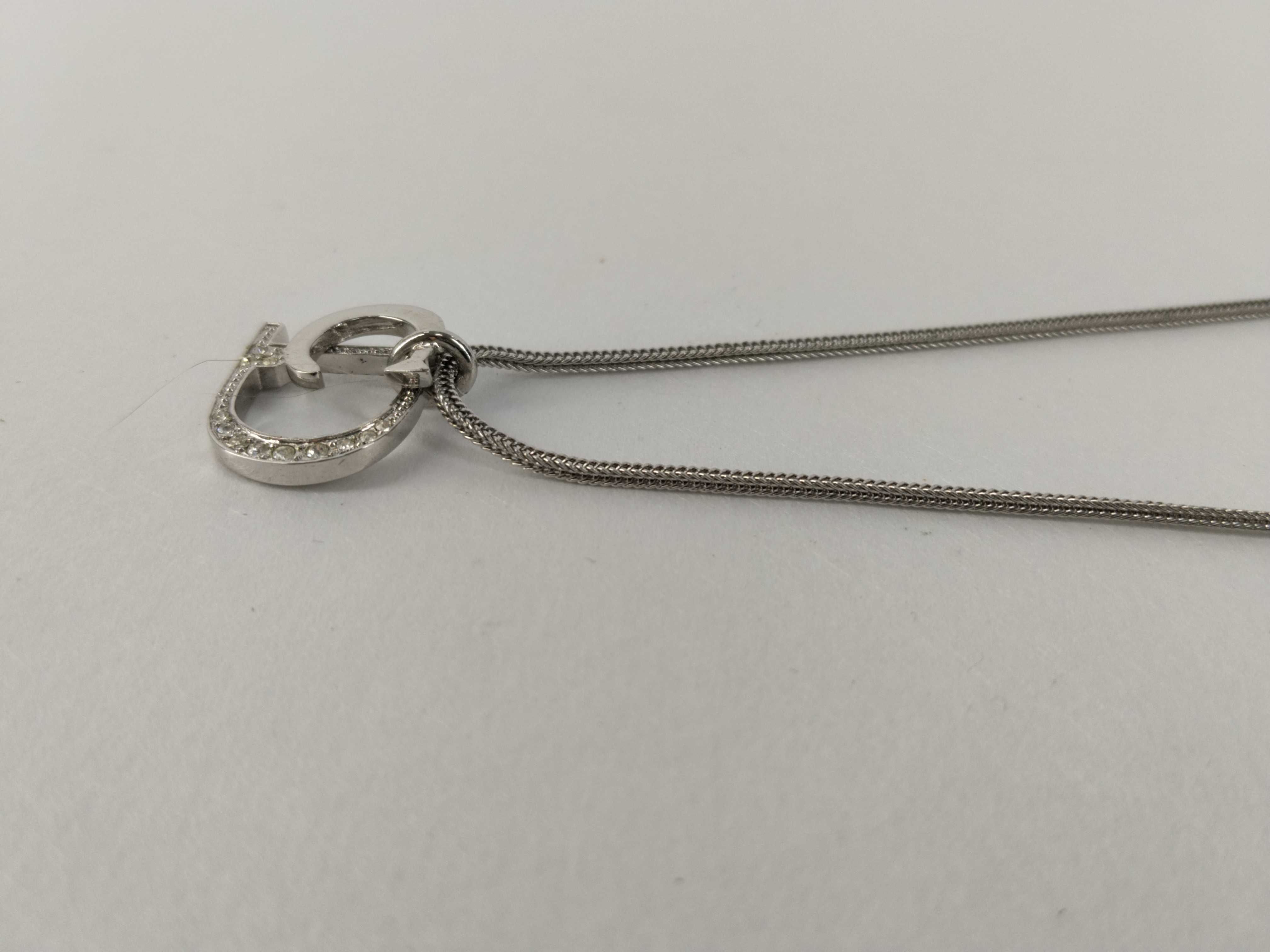 CD Logo Rhinestone Necklace — view 7