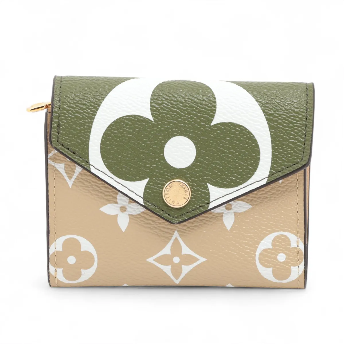 Giant Portefeuille Zoe M67640 TS0159 Khaki x Beige Compact Wallet