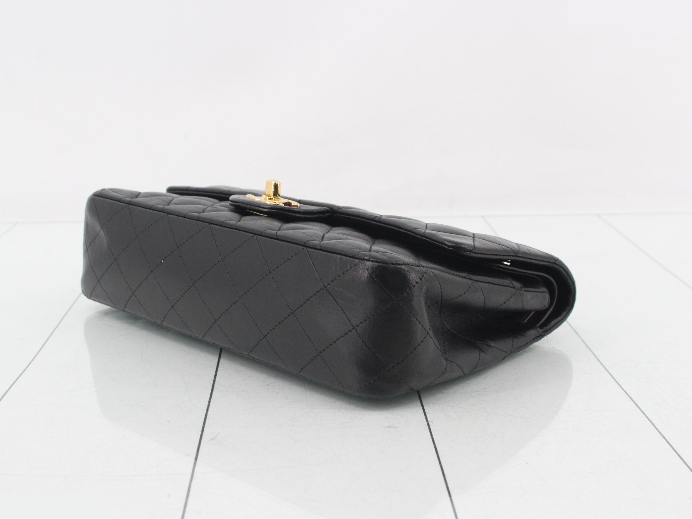 Matelassé lambskin handbag/shoulder bag, black — view 6