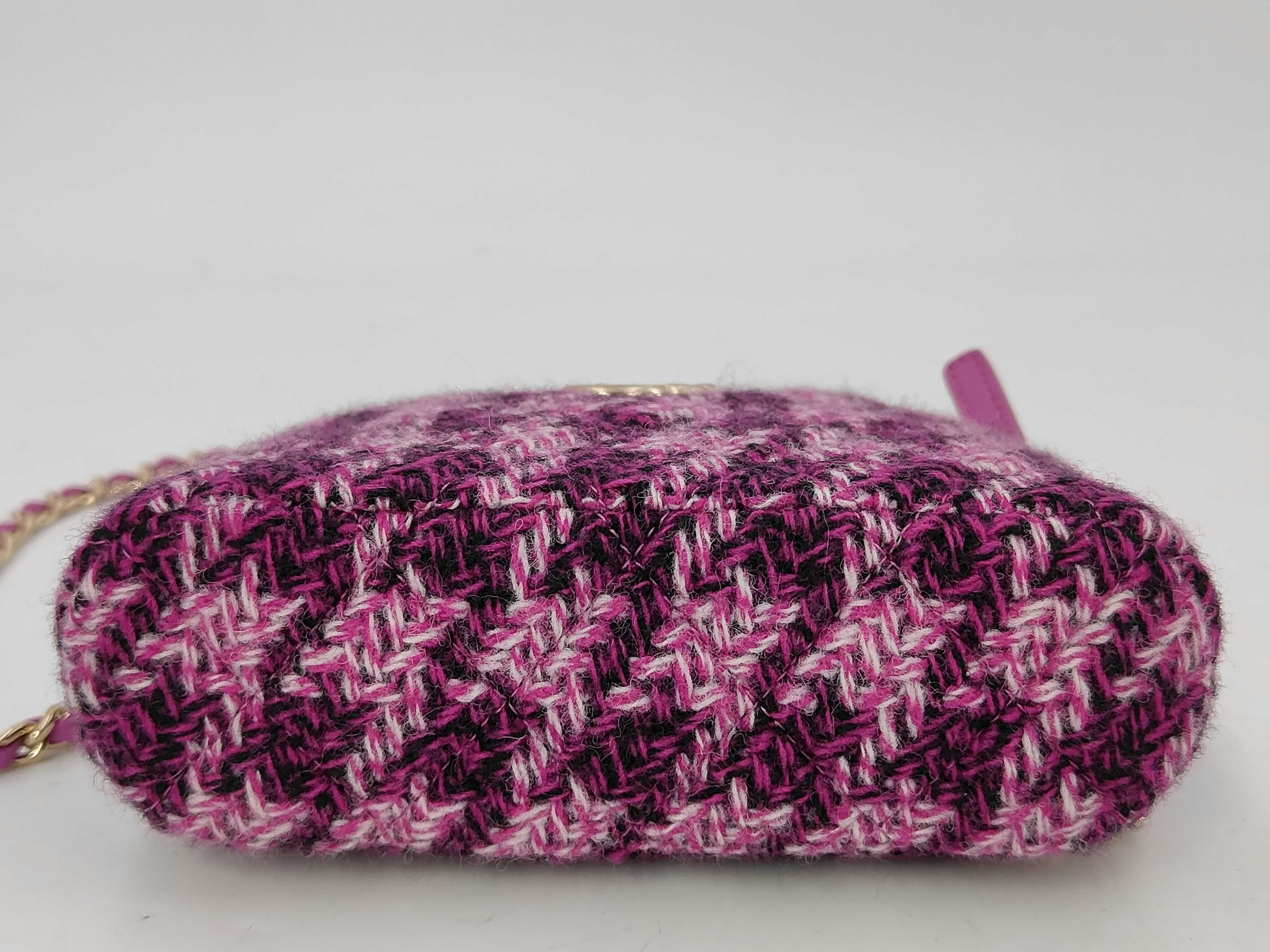 Coco Mark Tweed Shoulder Bag (with sticker) — view 4