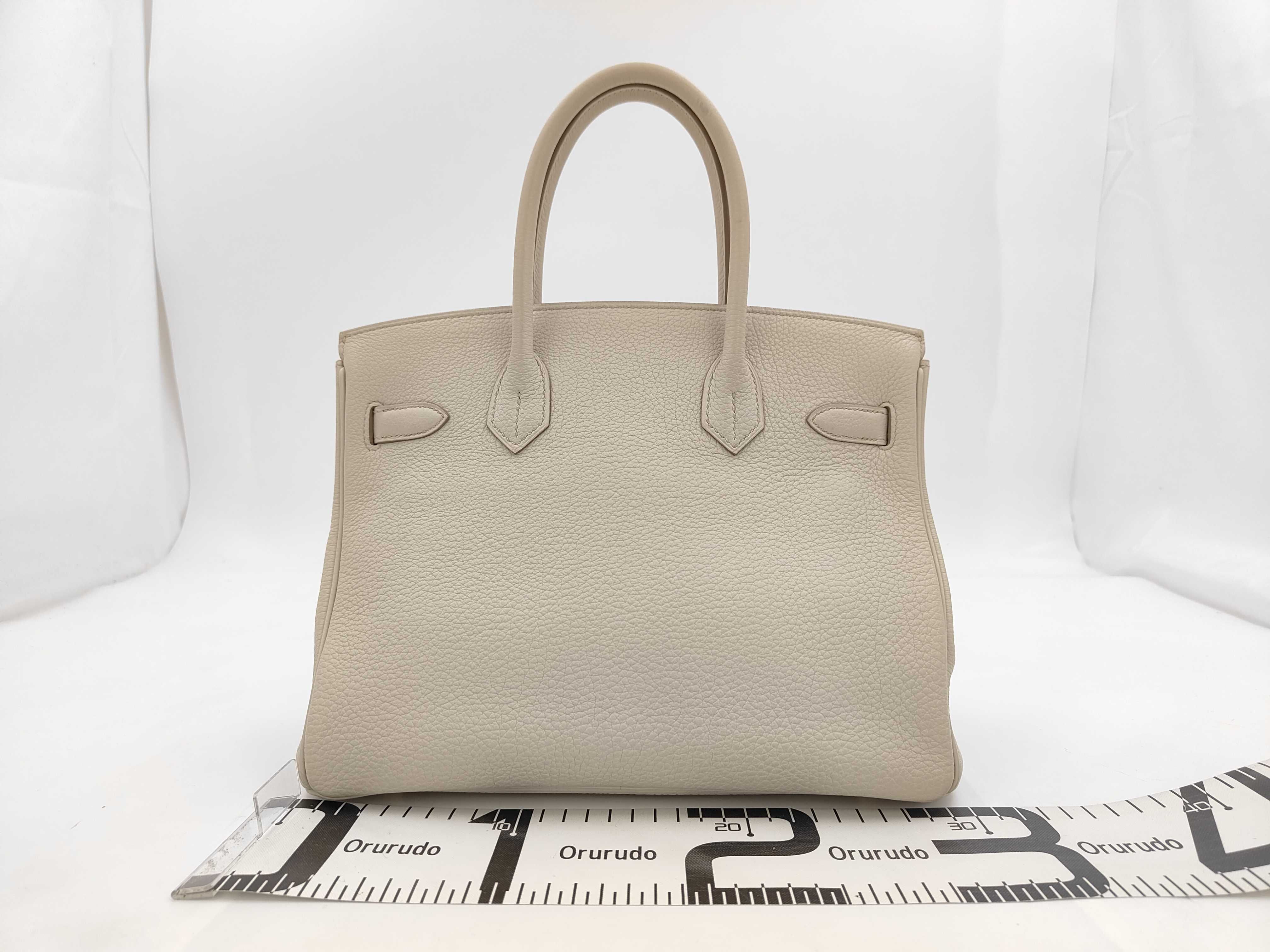 Birkin 30 Togo Leather Handbag, Craie Leather, Gold Hardware, Z Stamp — view 2