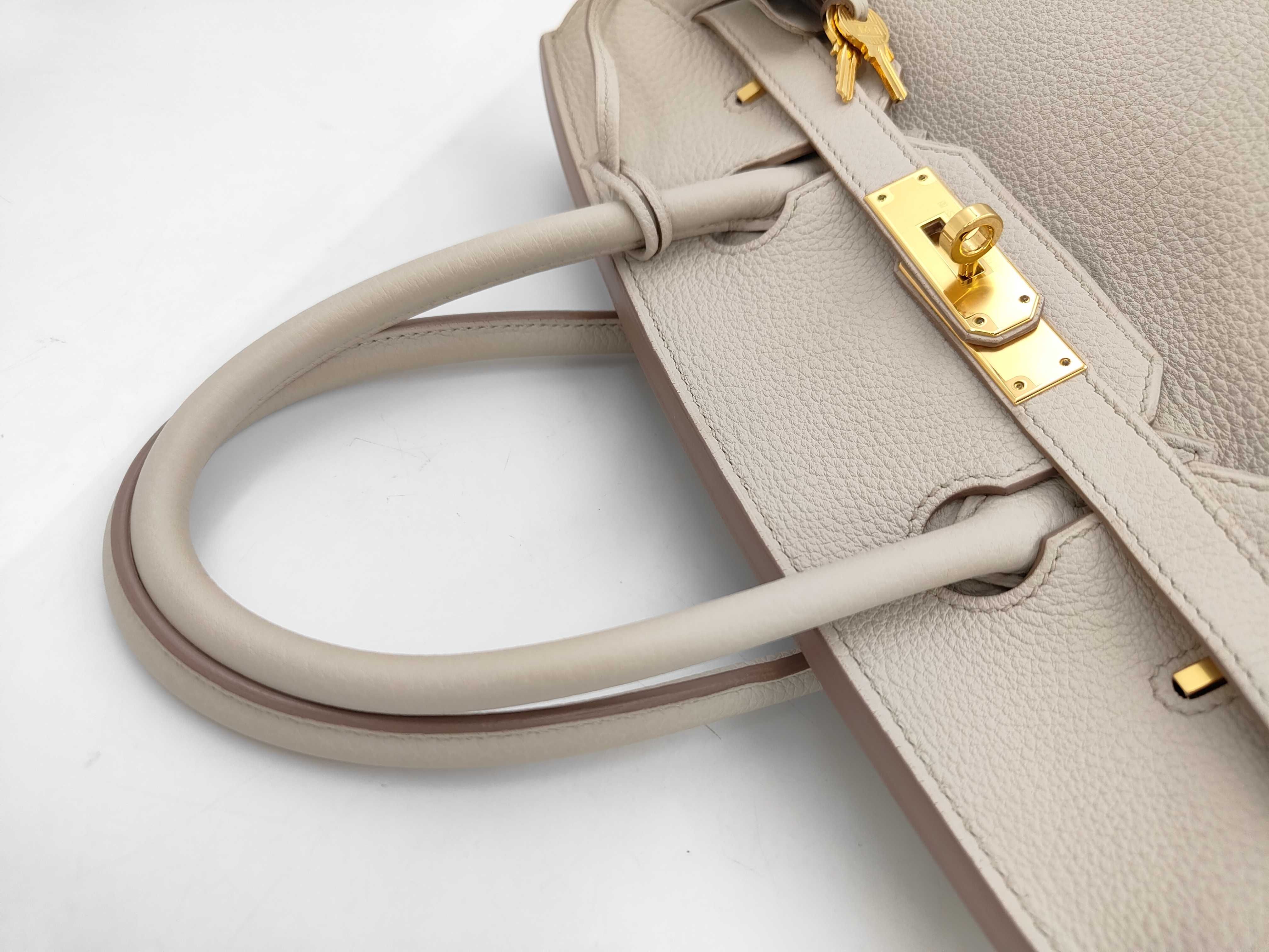 Birkin 30 Togo Leather Handbag, Craie Leather, Gold Hardware, Z Stamp — view 5
