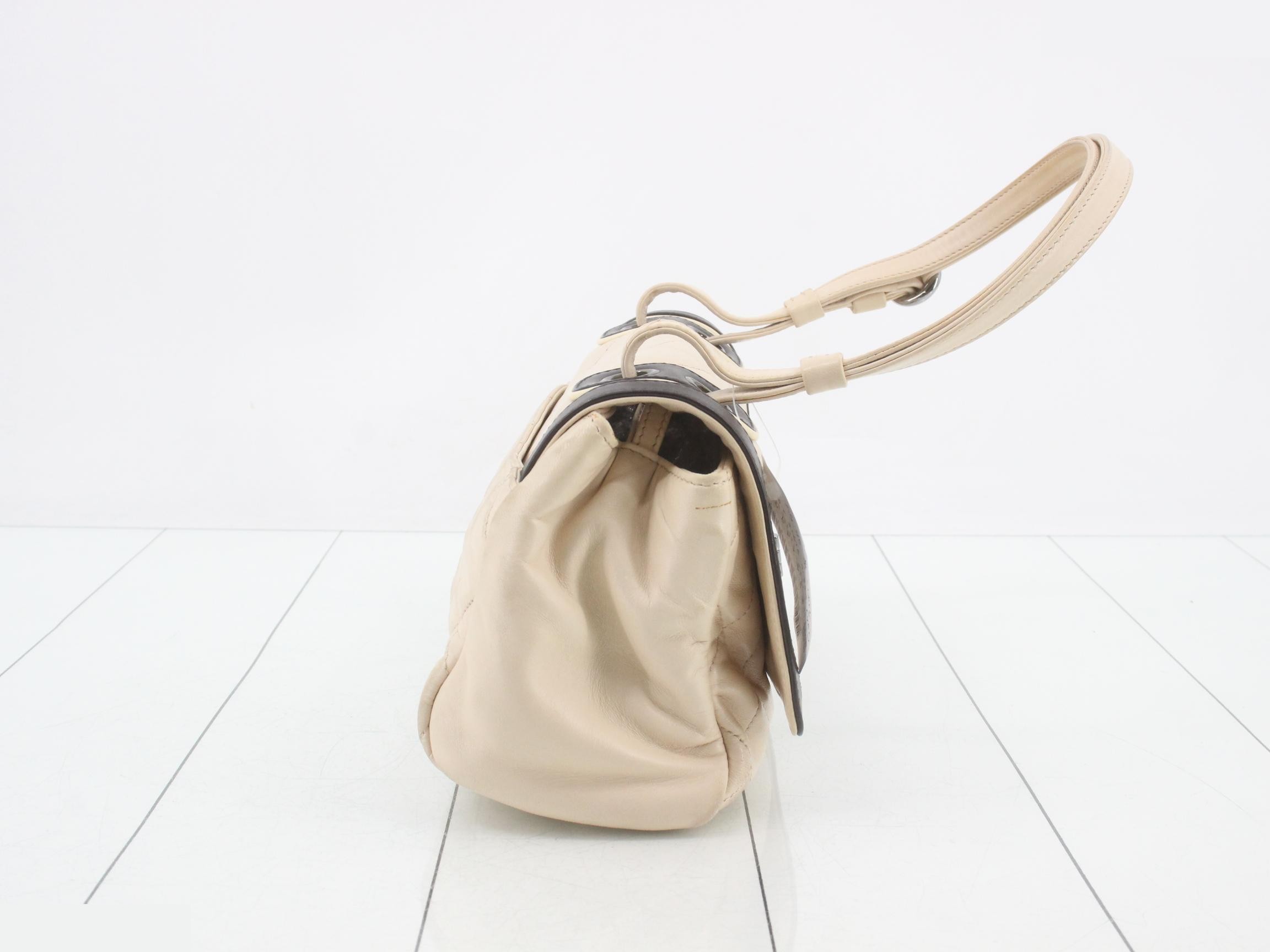 Matelassé 2.55 Handbag, Ivory, Brown, Lambskin, Silver — view 4