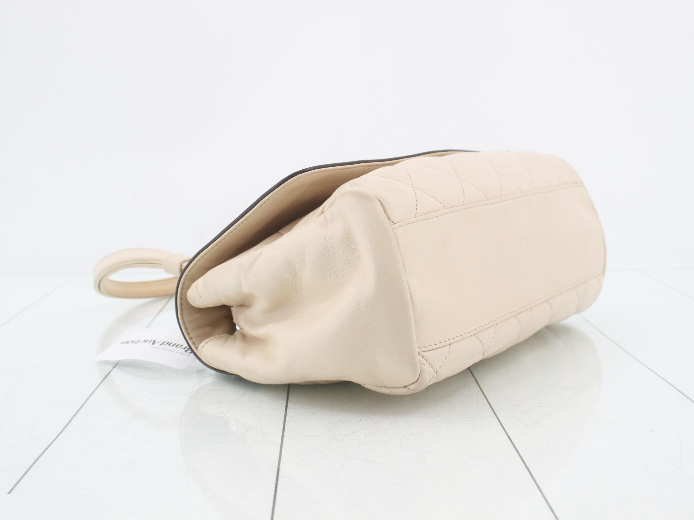Matelassé 2.55 Handbag, Ivory, Brown, Lambskin, Silver — view 5