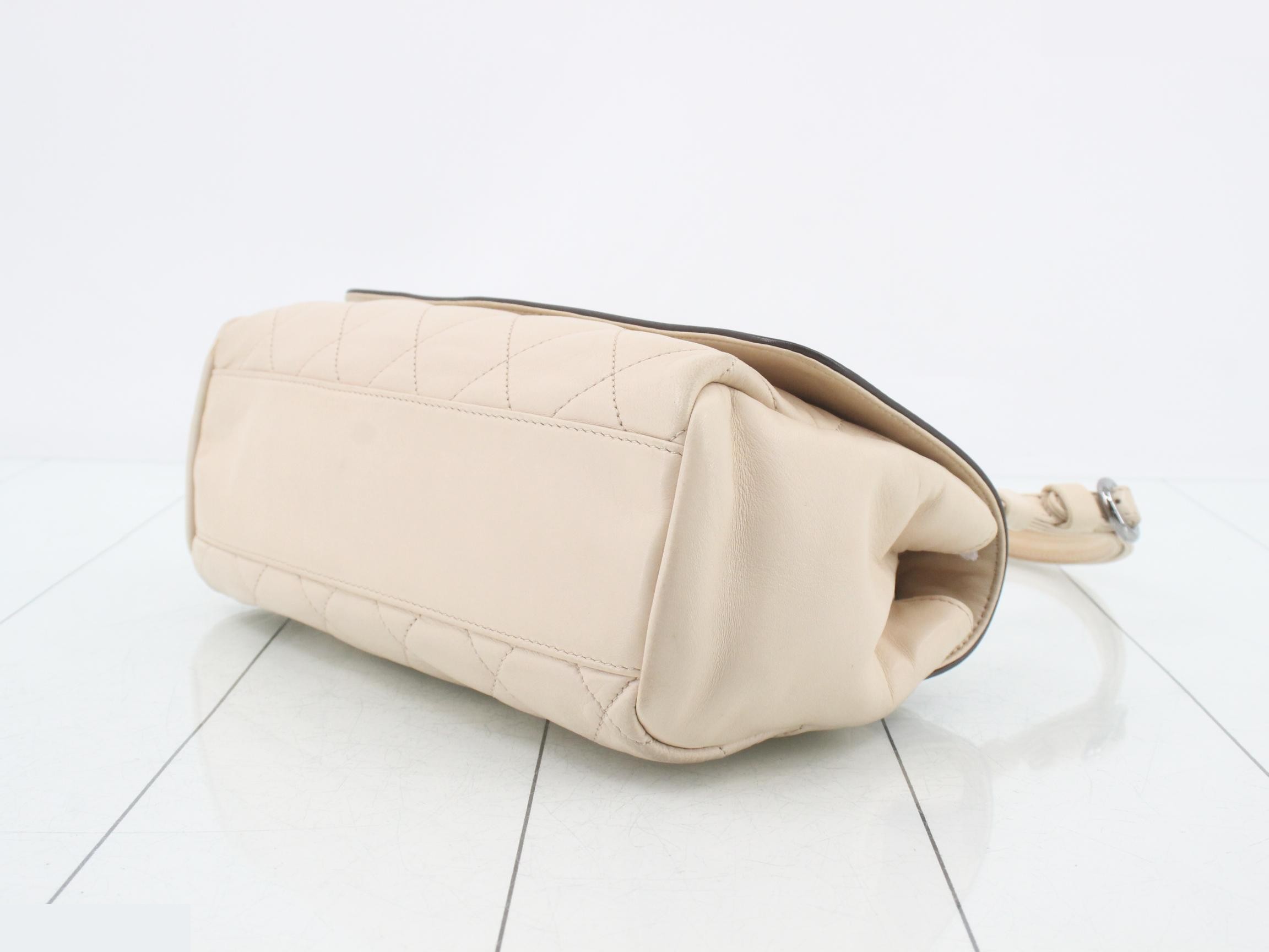 Matelassé 2.55 Handbag, Ivory, Brown, Lambskin, Silver — view 6