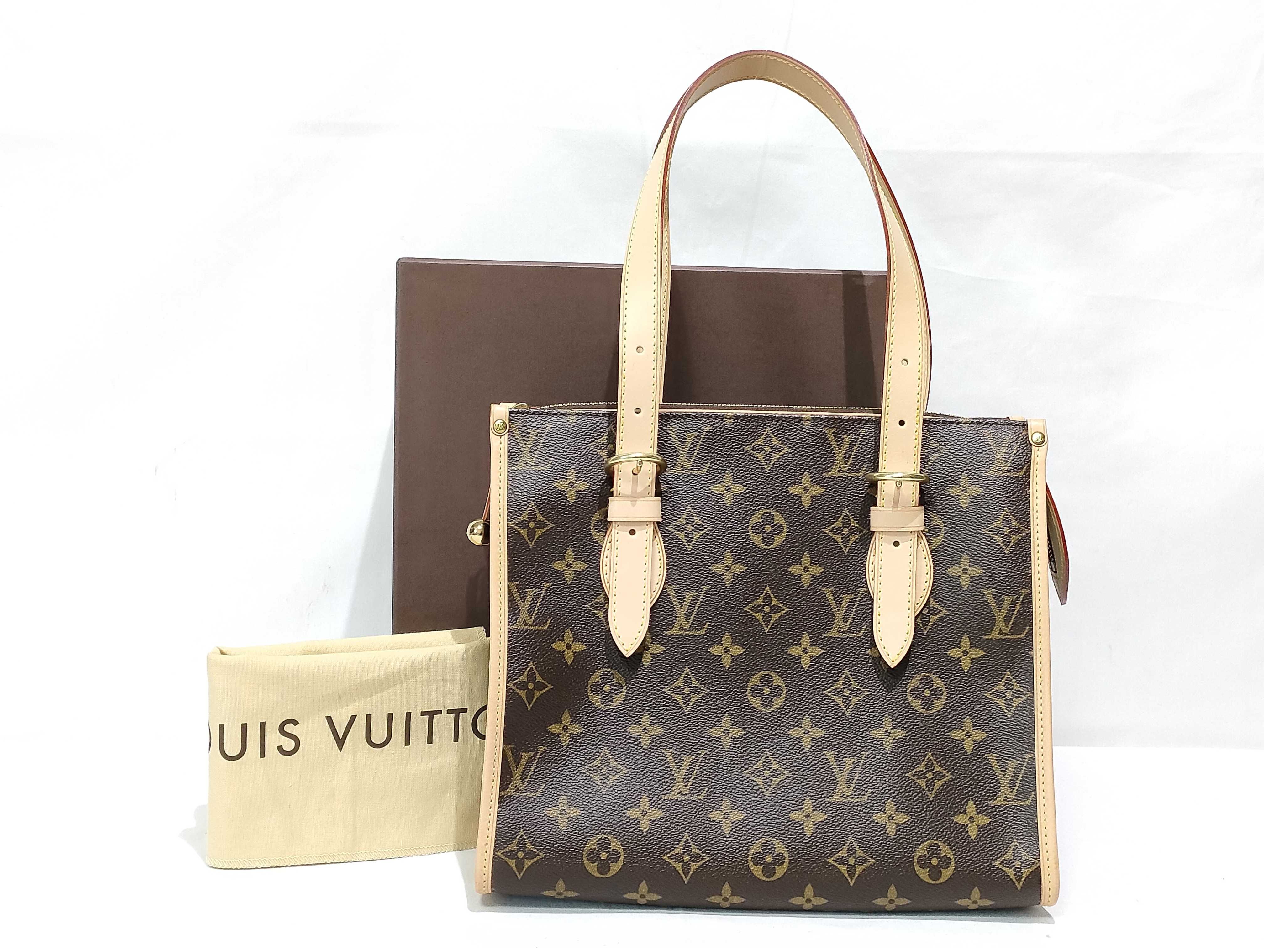 Monogram Vuitton Popincourt O tote bag with dust bag and box