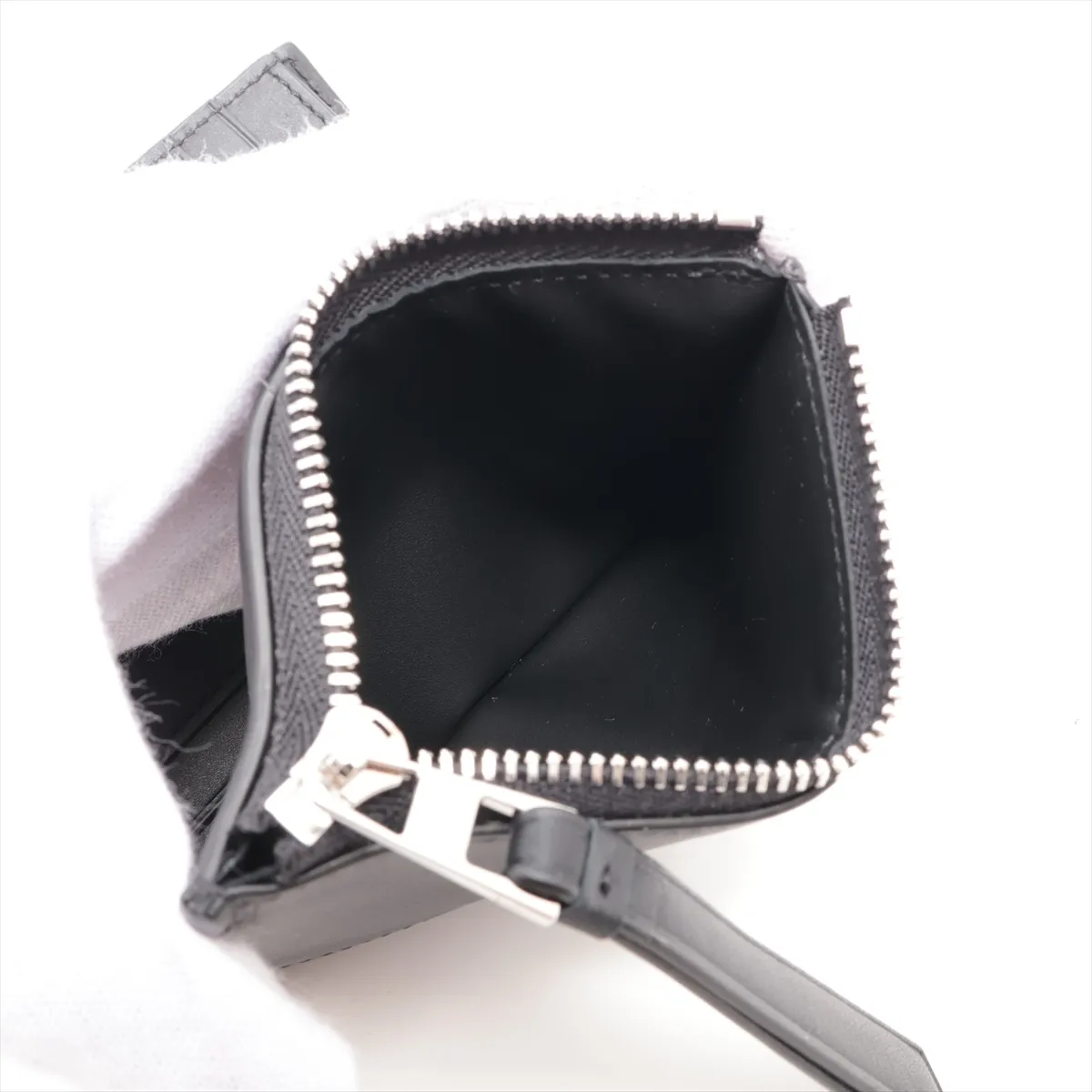 Anagram Puzzle Leather Compact Wallet, Black — view 5