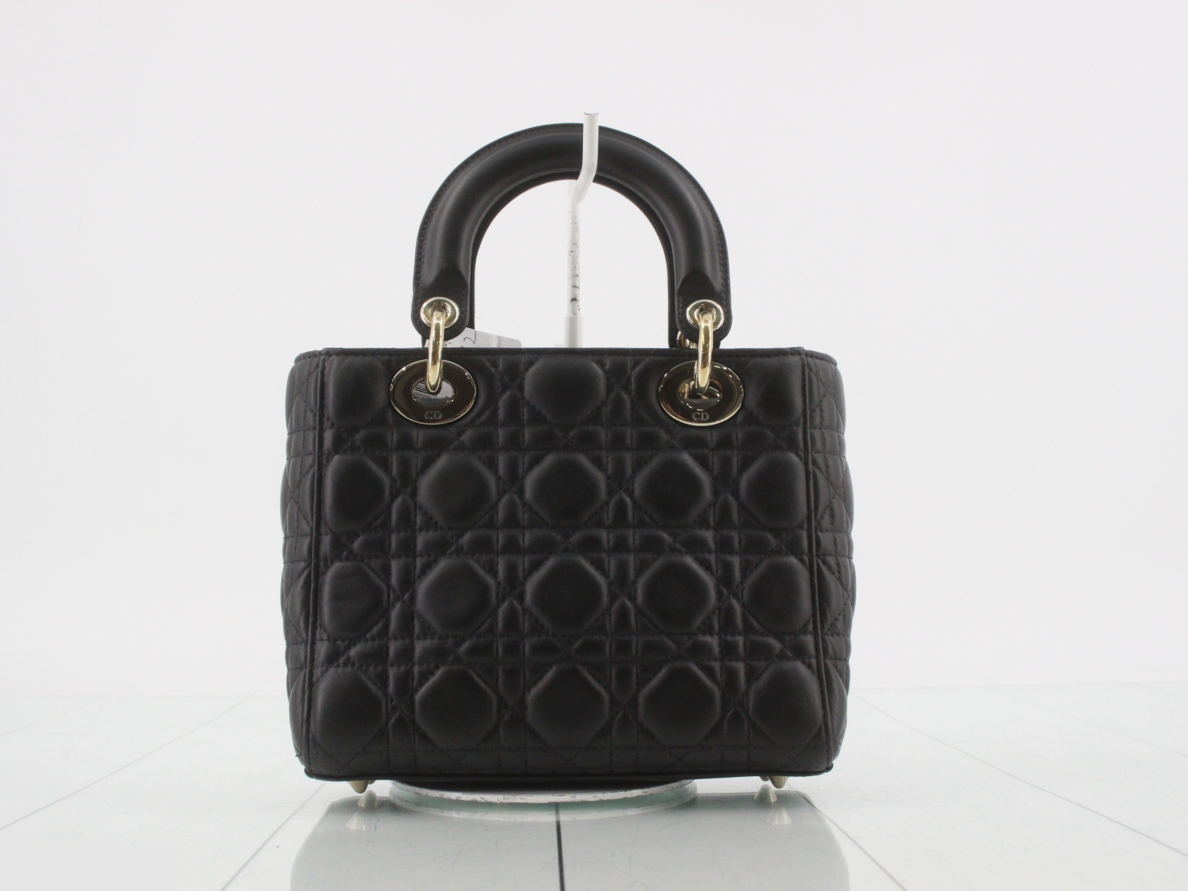 MyABC My Lady Dior Lambskin Black 2-Way Handbag with Strap — view 2
