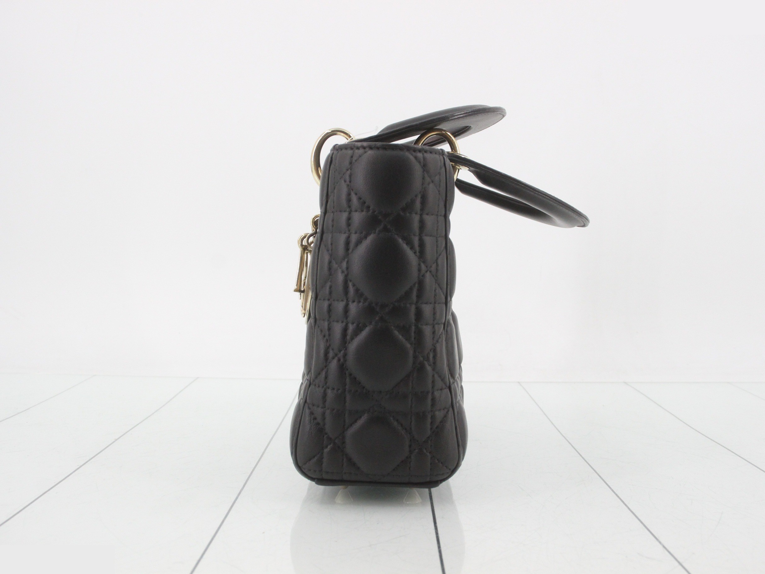MyABC My Lady Dior Lambskin Black 2-Way Handbag with Strap — view 4