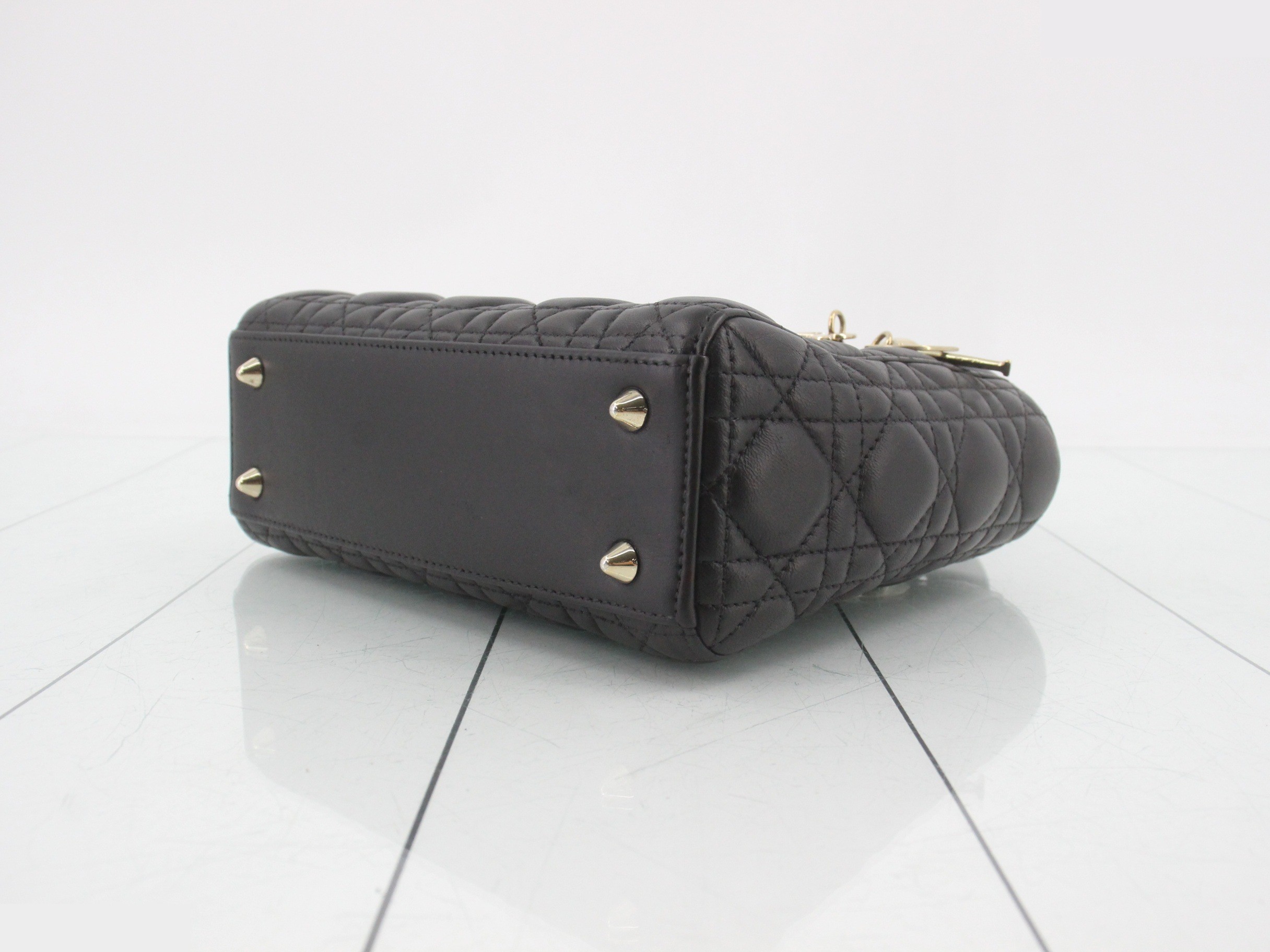 MyABC My Lady Dior Lambskin Black 2-Way Handbag with Strap — view 7