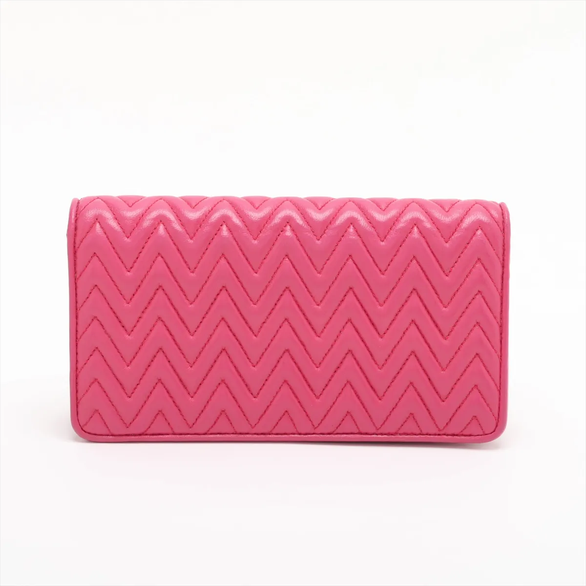 Matelassé 5DH044 Leather Chain Shoulder Bag Pink 5DH044 — view 2