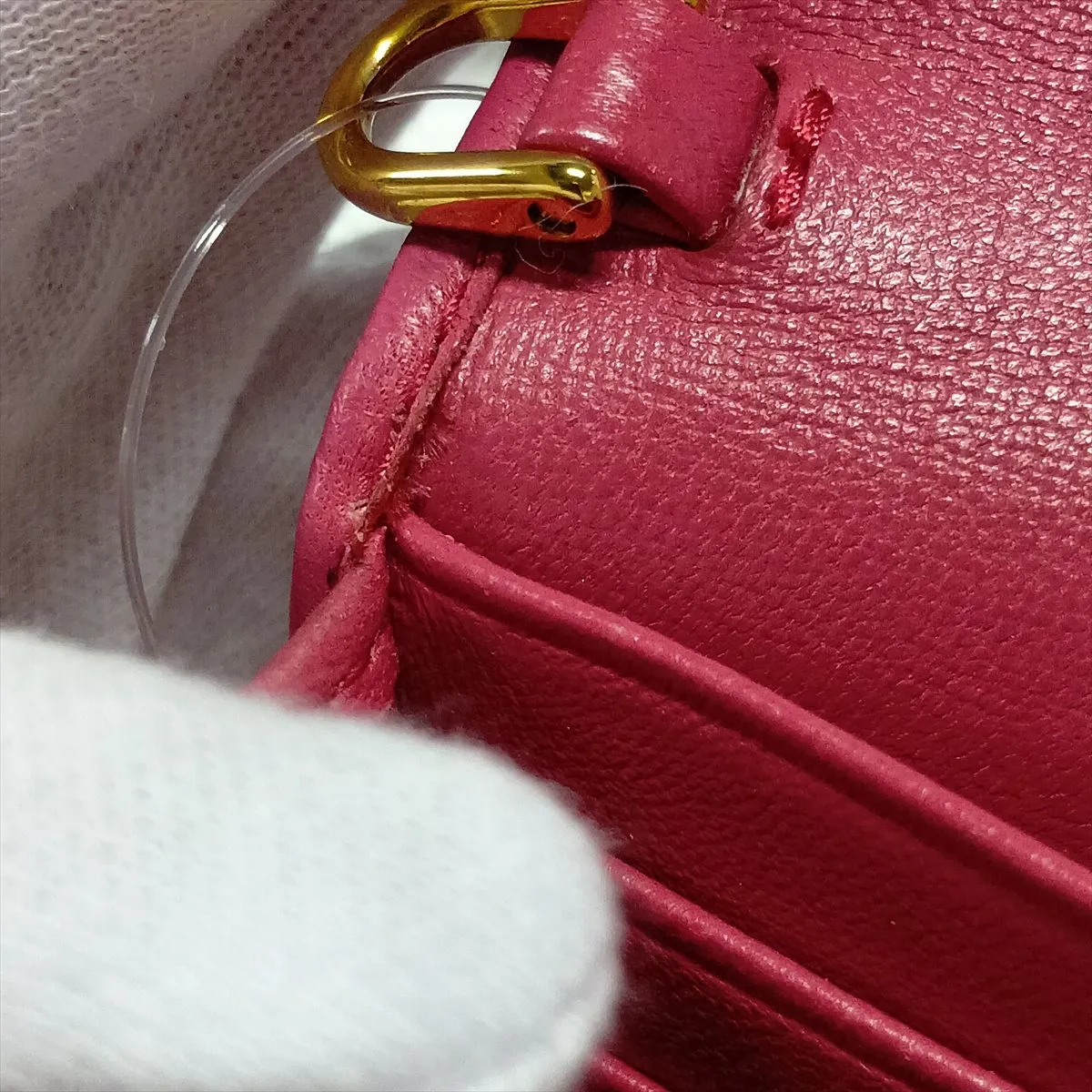 Matelassé 5DH044 Leather Chain Shoulder Bag Pink 5DH044 — view 12