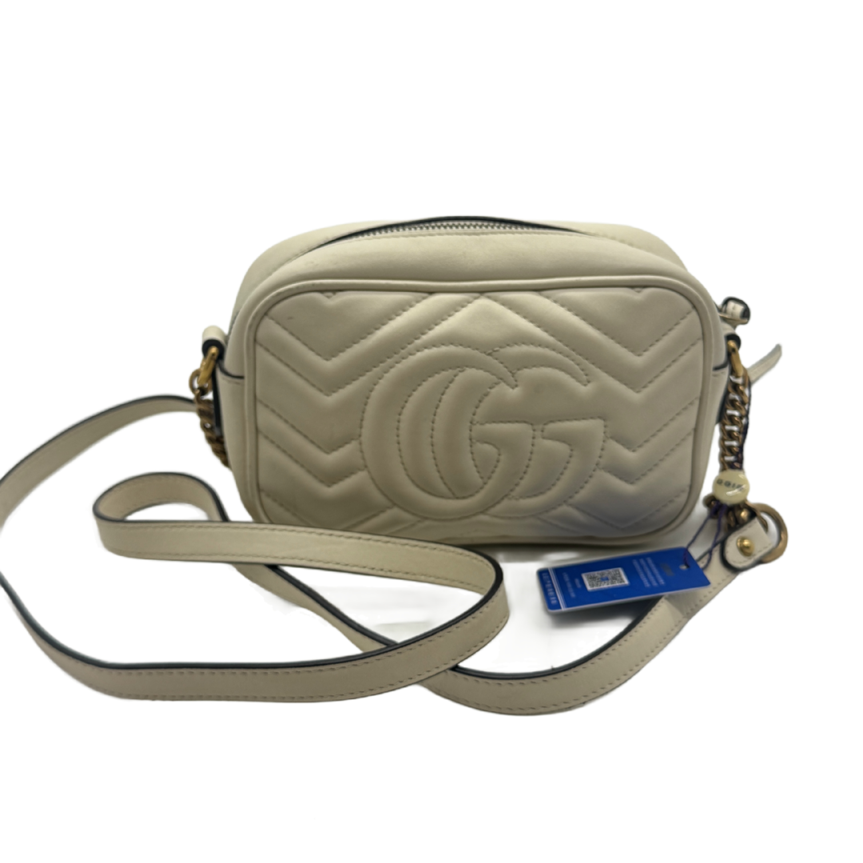GG Marmont Small Camera Bag, White Shoulder Bag — view 2