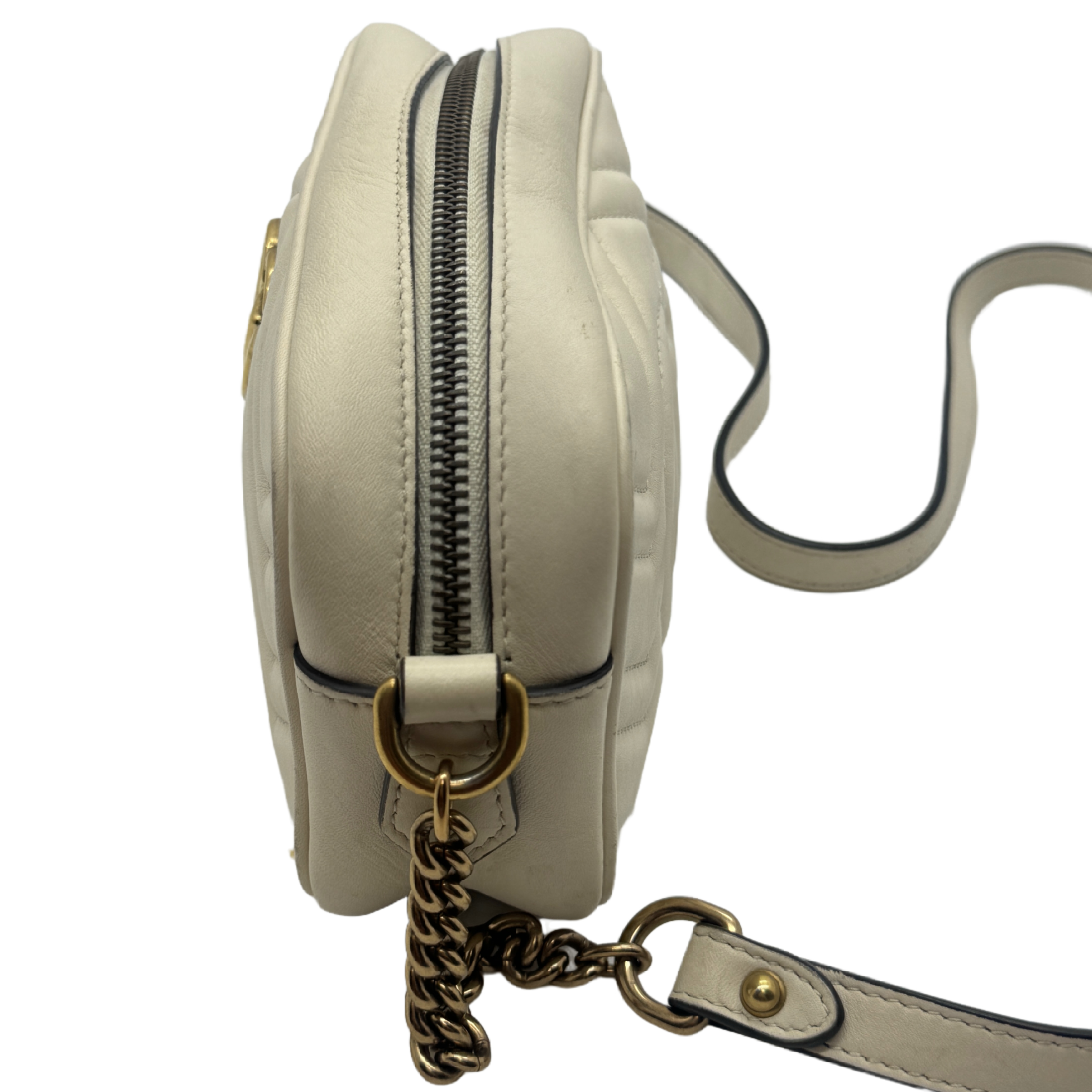 GG Marmont Small Camera Bag, White Shoulder Bag — view 4
